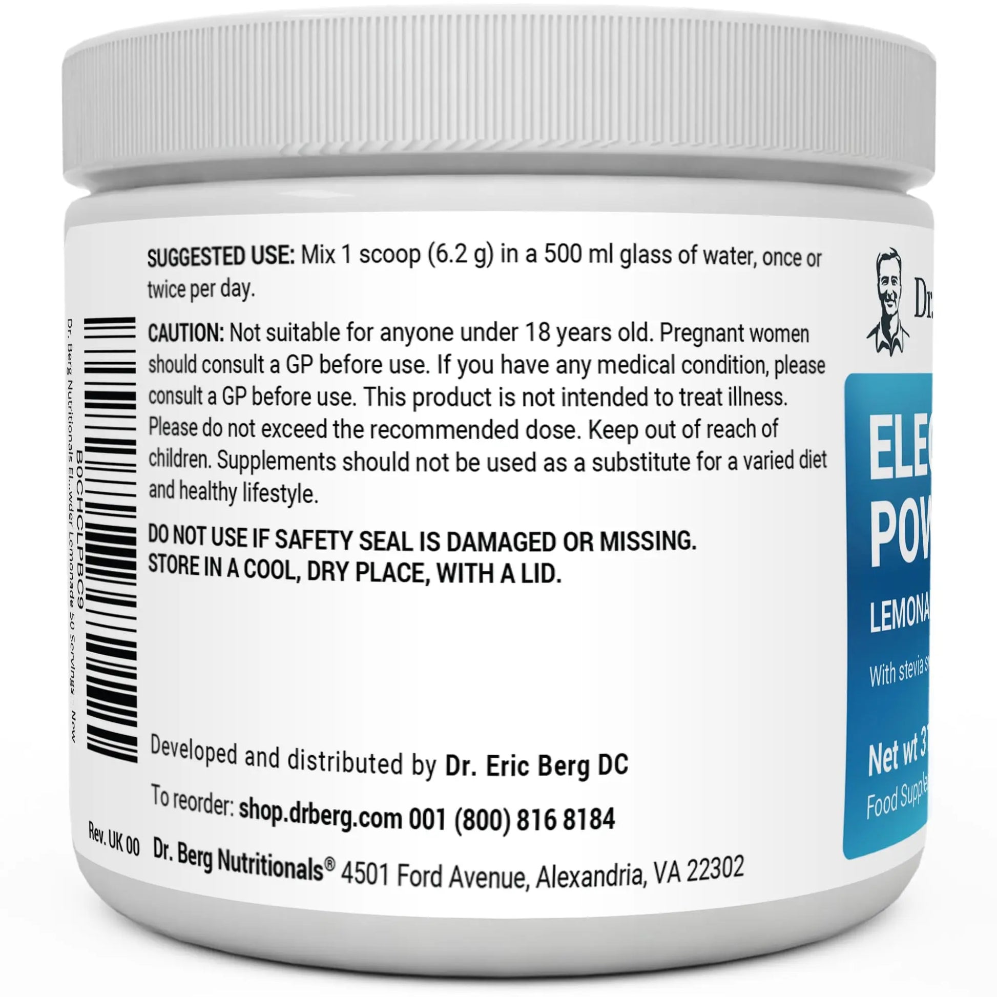 Dr. Berg Electrolyte Powder - Electrolyte Drink Supplements with 1000mg Potassium Dr. Berg Nutritionals Au supplements