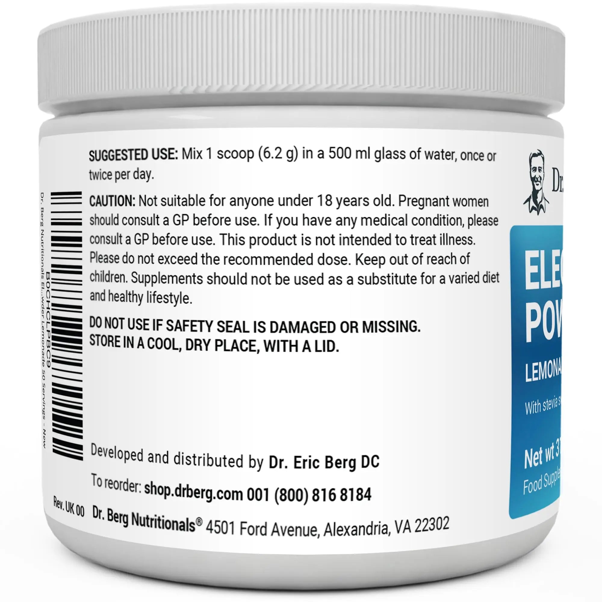 Dr. Berg Electrolyte Powder - Electrolyte Drink Supplements with 1000mg Potassium Dr. Berg Nutritionals Au supplements