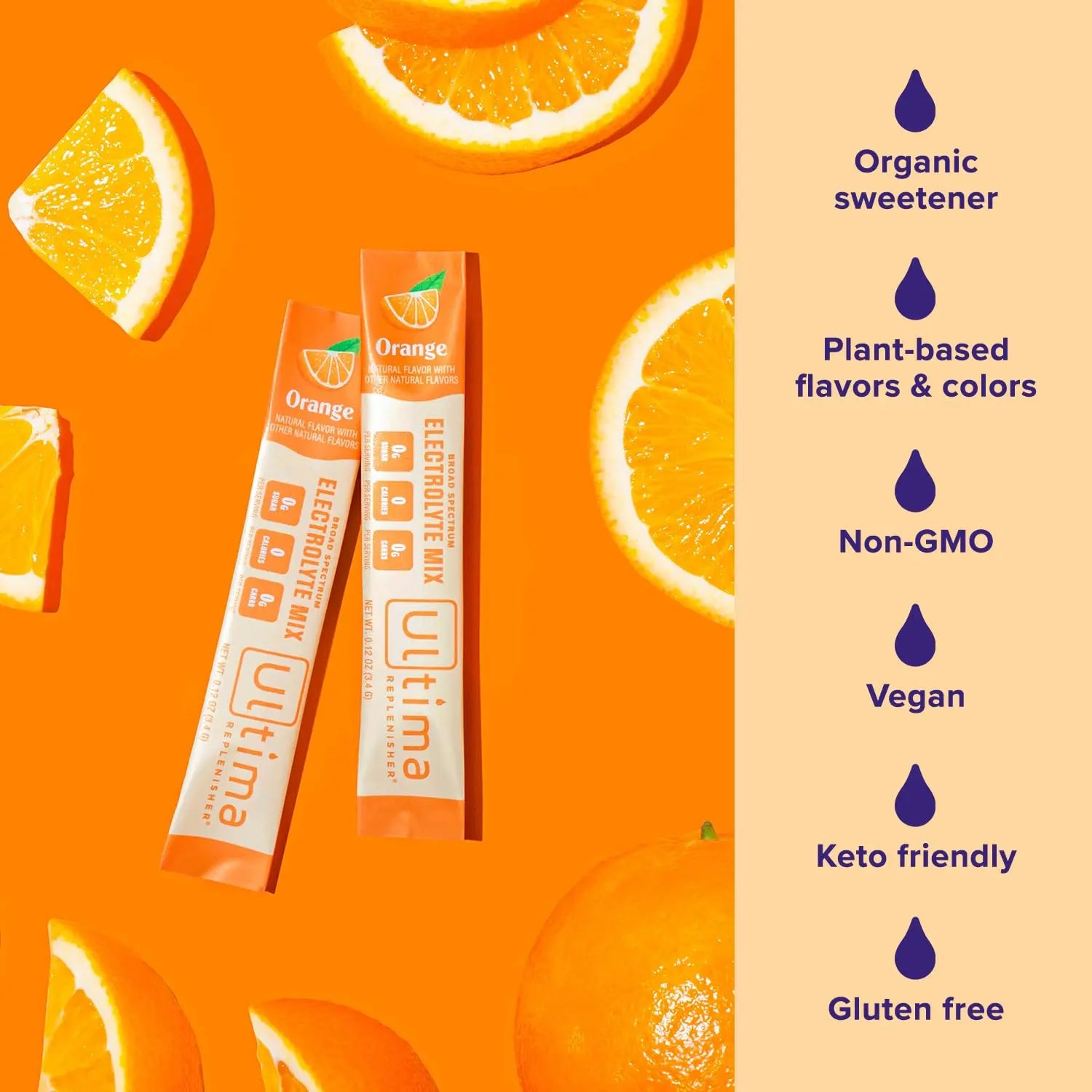 Ultima Replenisher Daily Electrolyte Drink Mix – Orange, 20 Stickpacks – Hydration Ultima Replenisher Au supplements