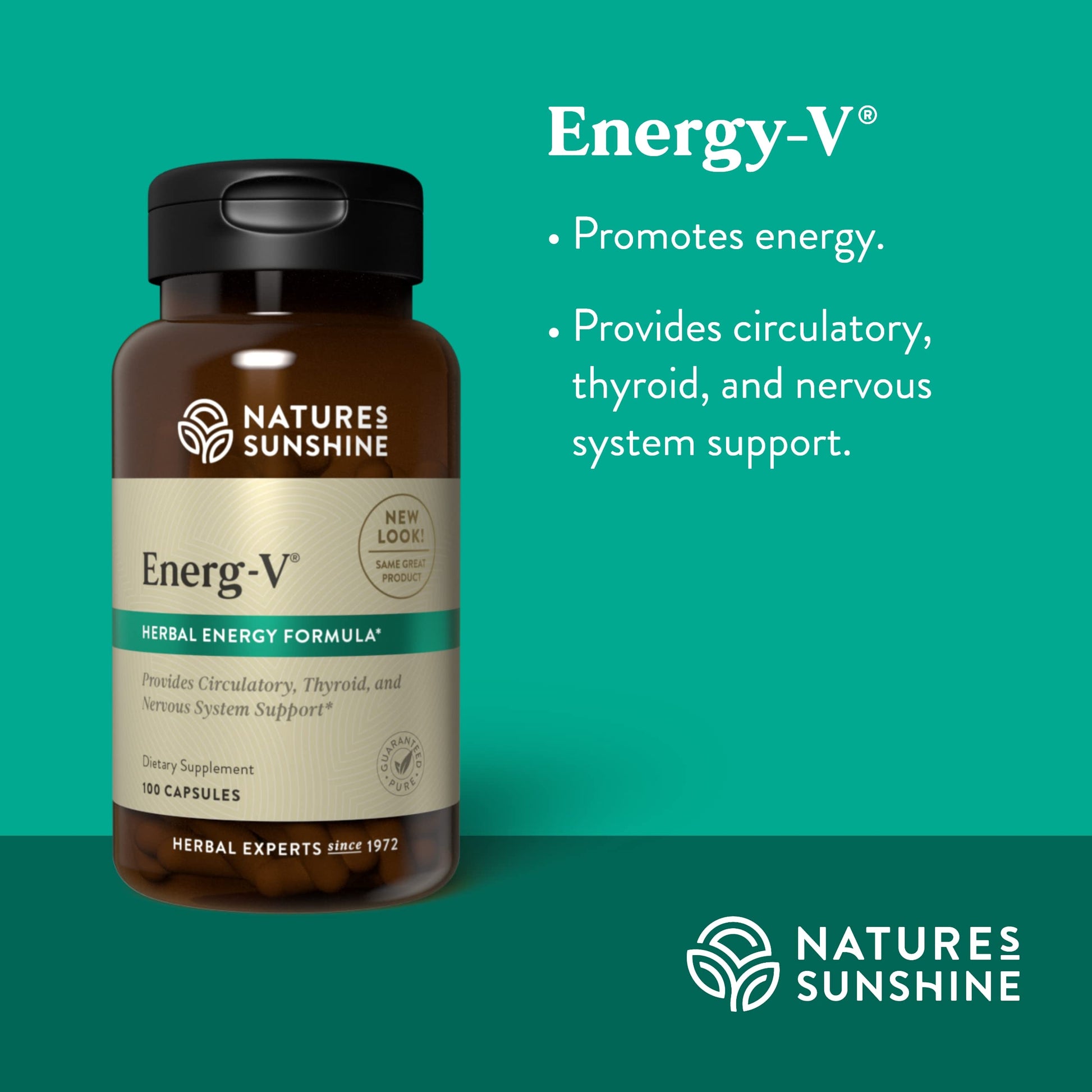 Nature's Sunshine Energ-V - Herbal Blend to Support Energy Levels (100 Capsules) Nature's Sunshine Au supplements