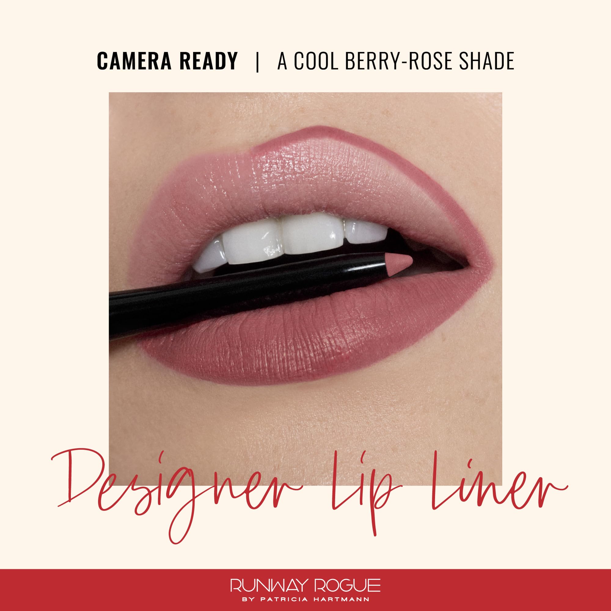 Runway Rogue Designer Liner Lip Pencil, Matte Cool Berry-Rose Lip Liner Pencil and Lip Liner Sharpener, ‘Camera Ready’ Runway Rogue Au supplements