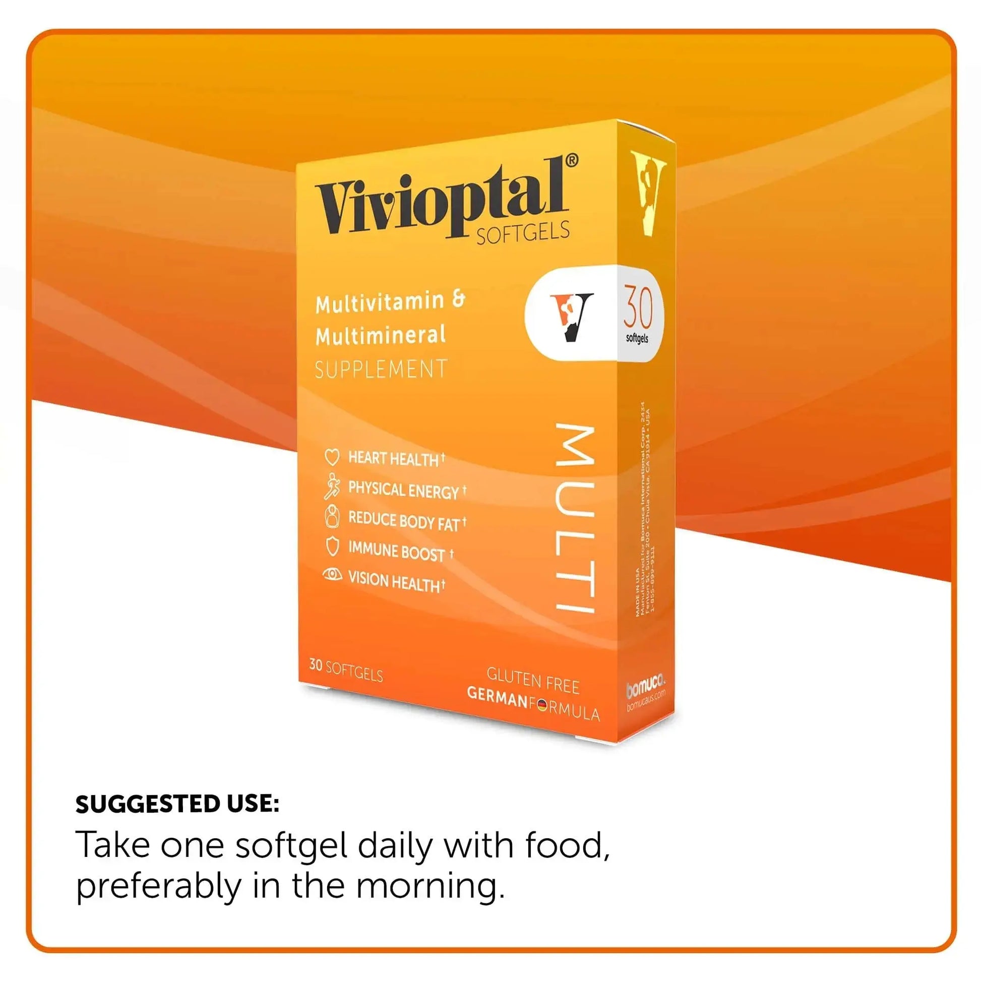 Vivioptal Multi 30 Softgels, Multivitamin & Multimineral, Gluten Free, German Formula Vivioptal Vitamins Au supplements