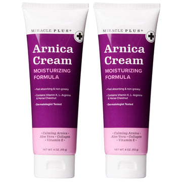 Miracle Plus Arnica Cream Extra Strength Bruise Relief Lotion For Bruising And Swelling On Skin | Arnica Gel, Vitamin K Cream, Skin Care | Moisturizing Bruise Formula With Horse Chestnut, 2-Pack Miracle Plus Au supplements