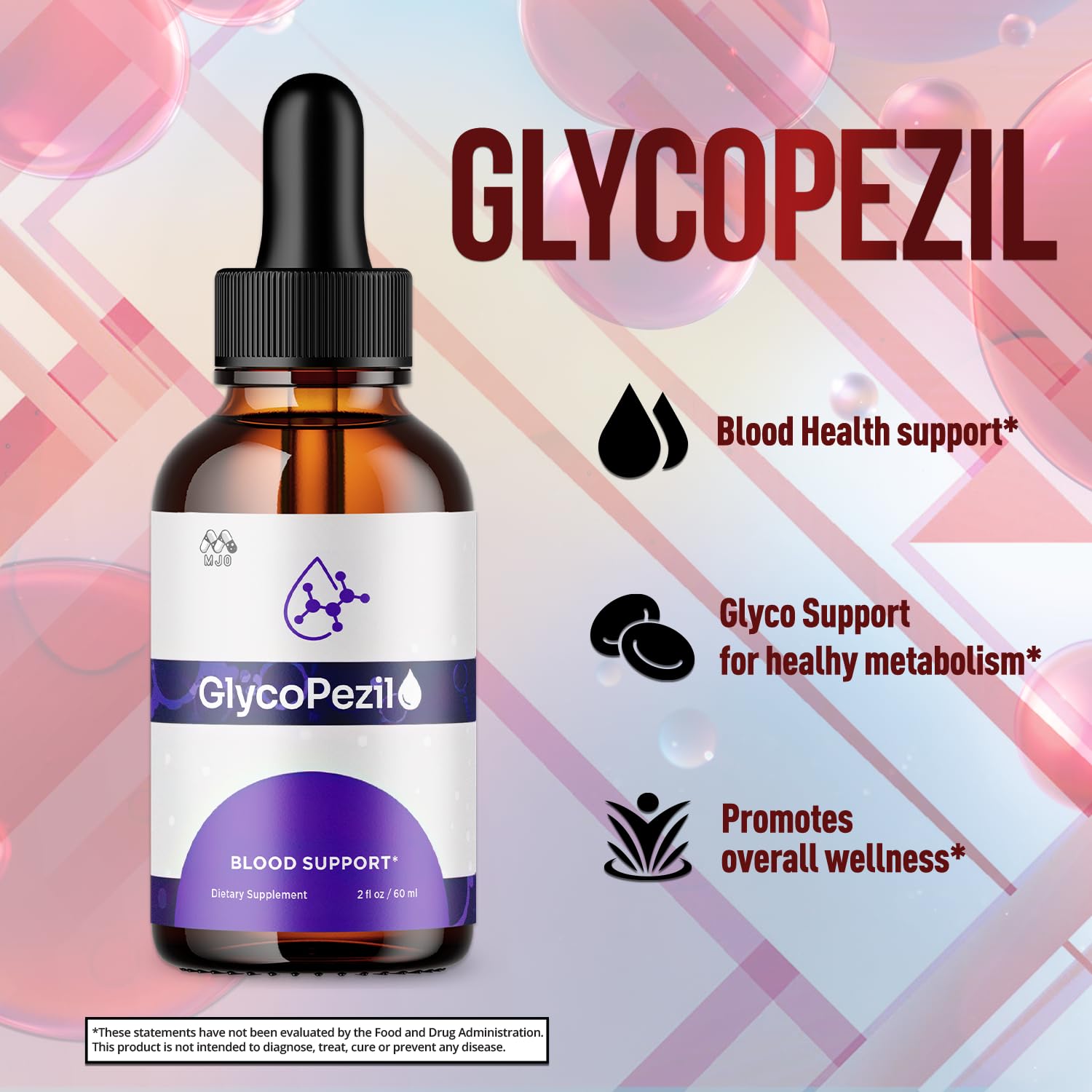 (3 Pack) Glycopezil Drops, Official Glycopezil Blood Health Support Drops with All Natural Ingredients, Advanced Health & Wellness Support Formula with Premium Vitamins for Women & Men (90 Servings) MJO Au supplements