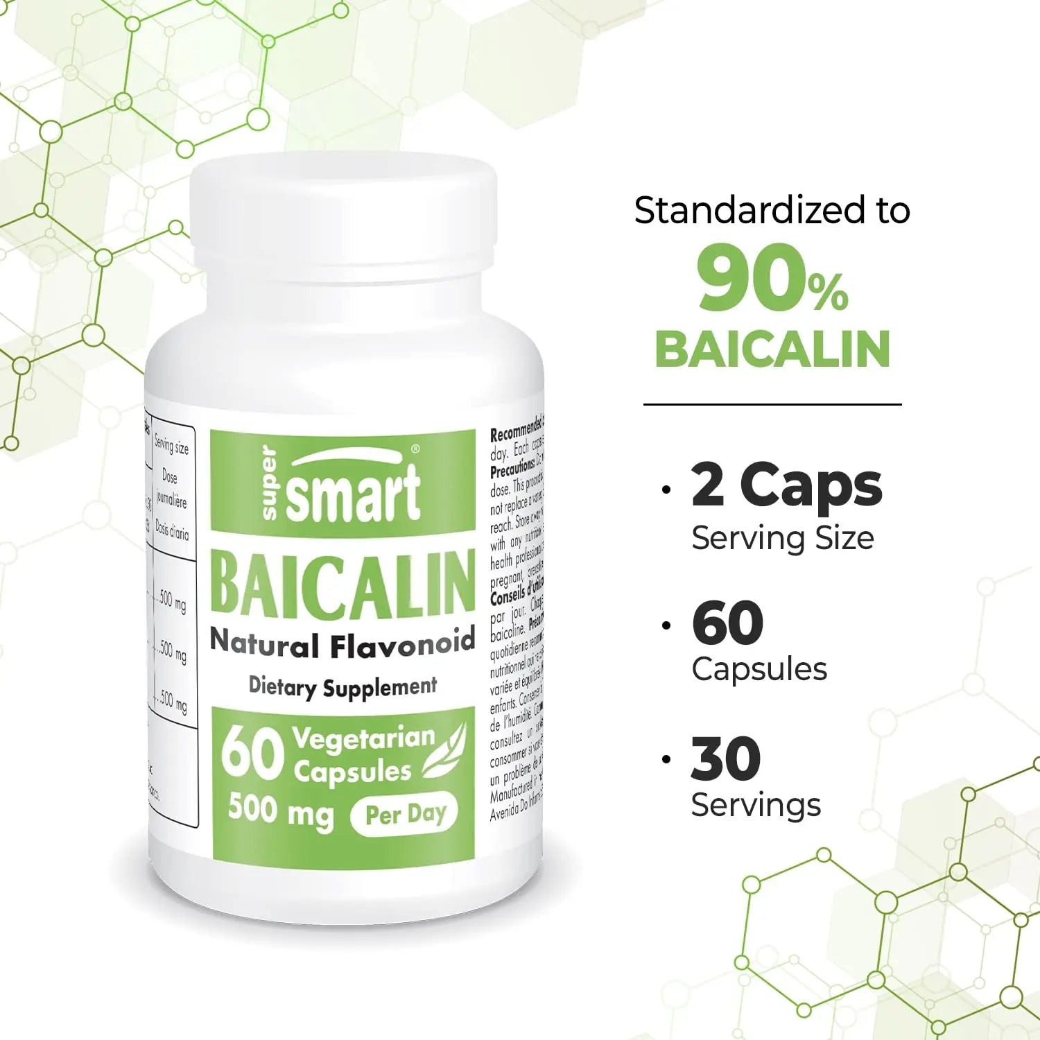Supersmart - 90% Baicalin 500mg per Day (Scutellaria Baicalensis) - Chinese Skullcap Supersmart Au supplements