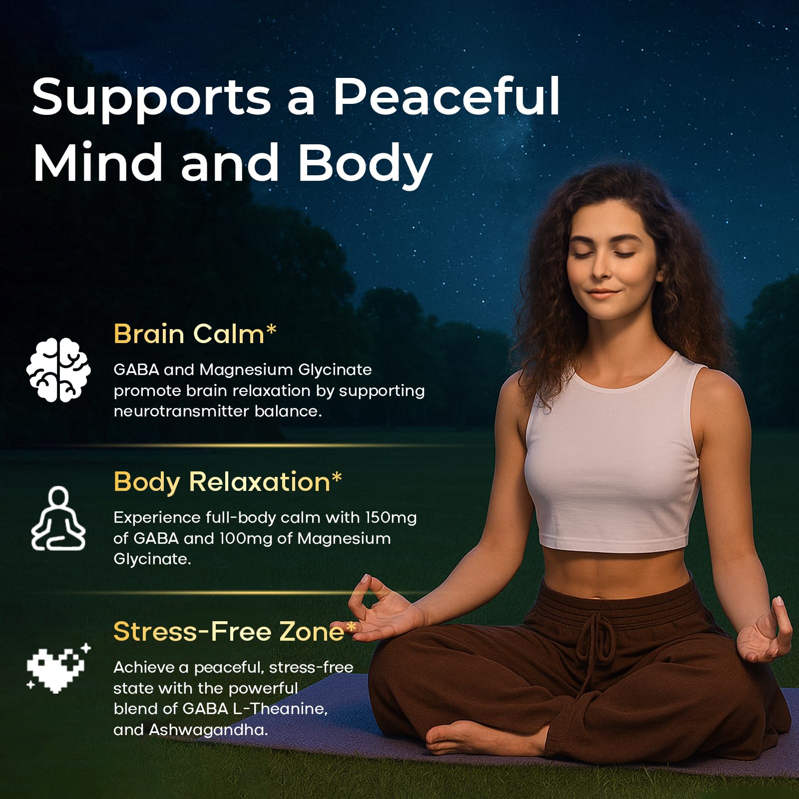 GABA L-Theanine Gummies, Sugar-Free Calm Gummies with L-Theanine, Ashwagandha,Valerian Root,Magnesium | Support Sleep,Stress Relief & Relaxation | GABA Supplement for Adult- Blueberry Flavor VEGETUSMAX Au supplements