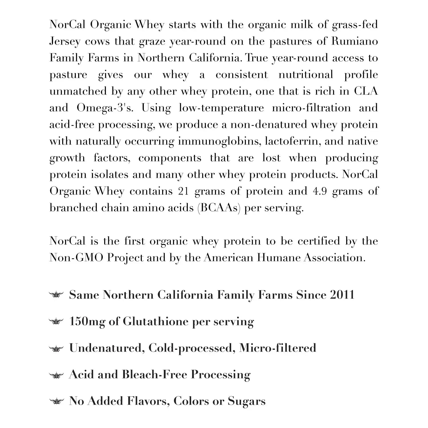 NorCal Organic Unflavored Whey Protein - 2lbs Bulk | 100% Grass-Fed, USDA Certified NorCal Organic Au supplements