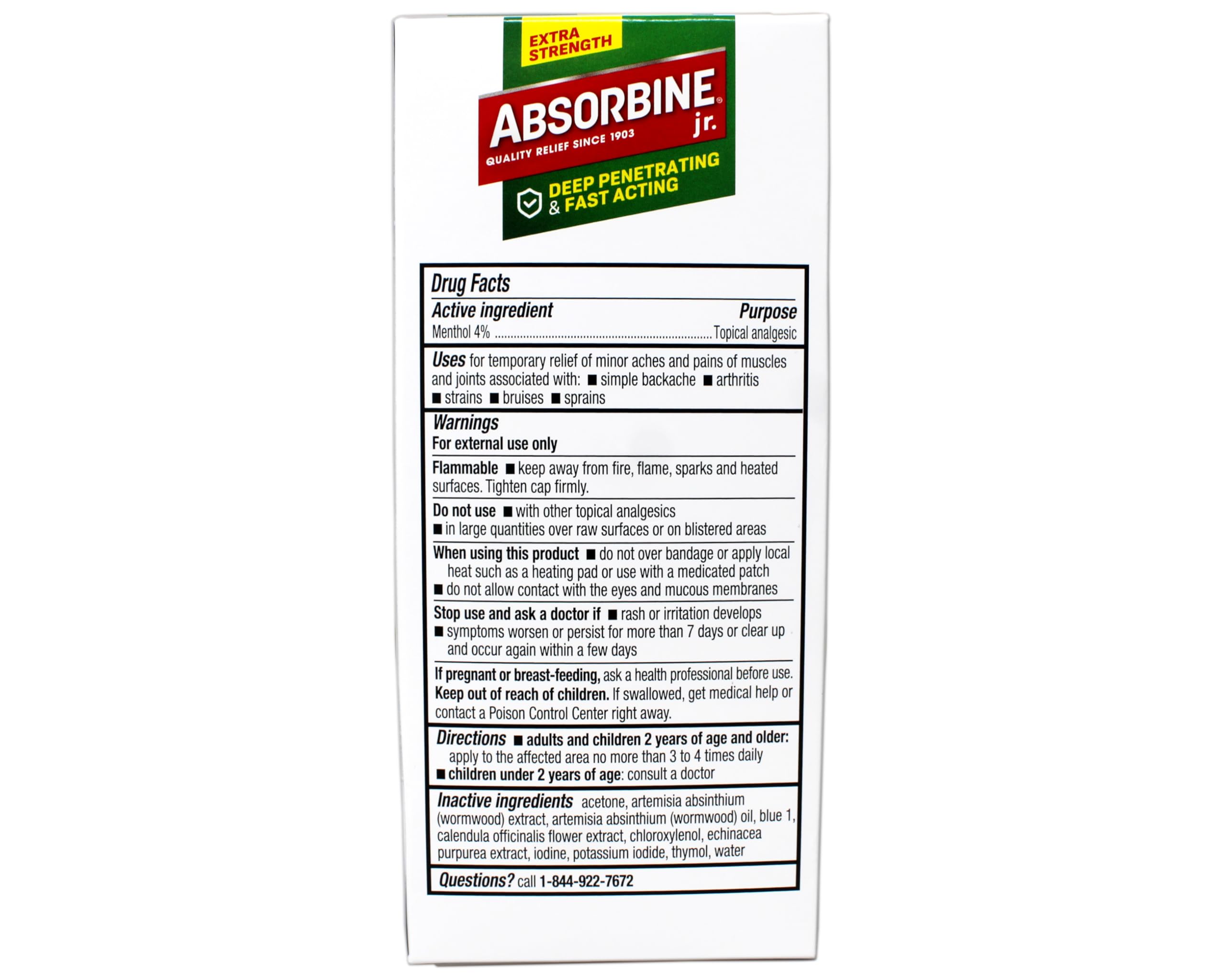 Absorbine Plus Pain Relieving Liquid - 4 oz, Pack of 6. ABSORBINE JR. Au supplements