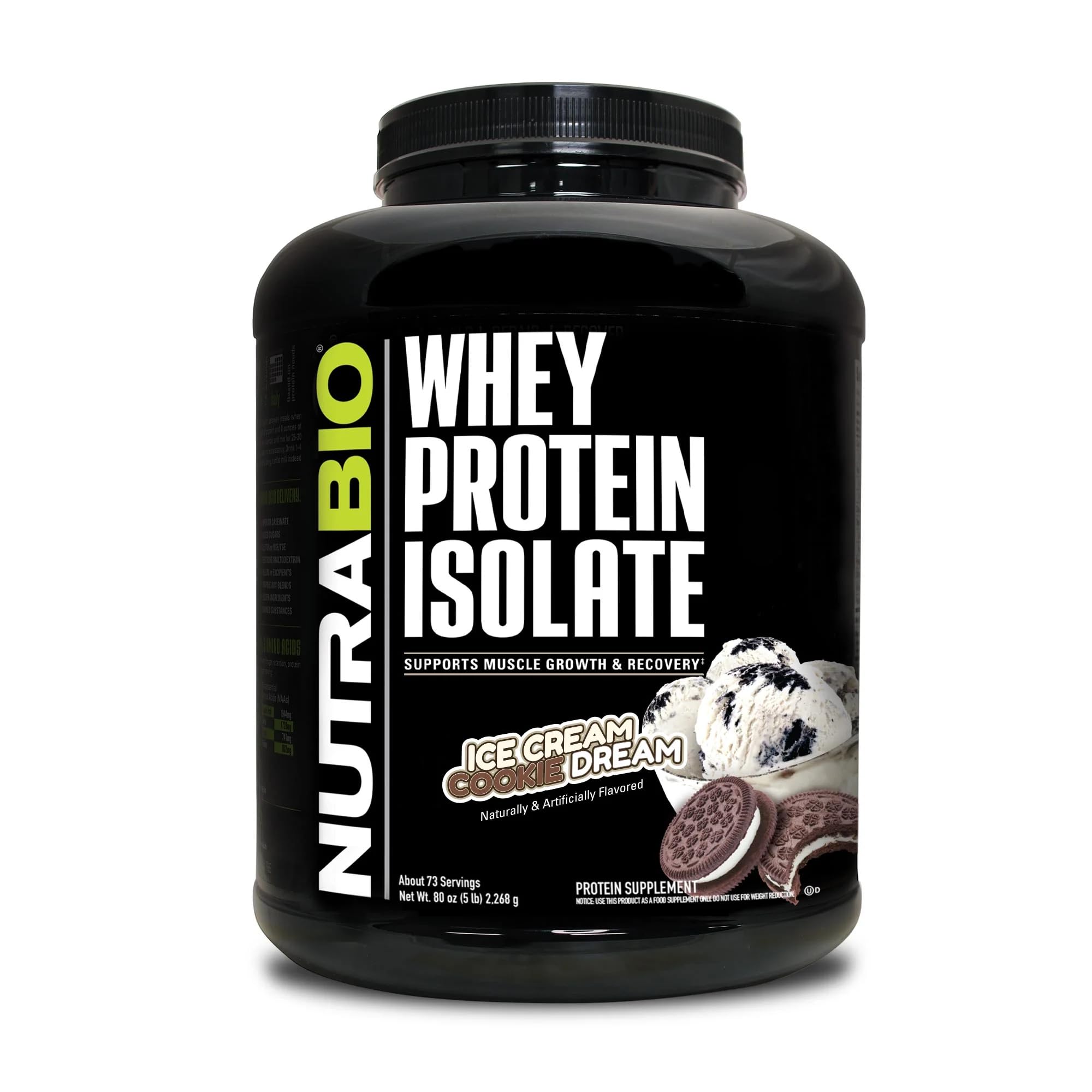 NutraBio Whey Protein Isolate Supplement – 25g of Protein Per Scoop with Complete NutraBio Au supplements