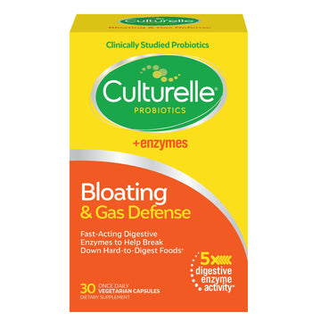Culturelle Bloating & Gas Defense, Digestive Enzymes & Probiotics for Digestive Health, 30 Capsules, Supports Occasional Indigestion & Discomfort Culturelle Au supplements
