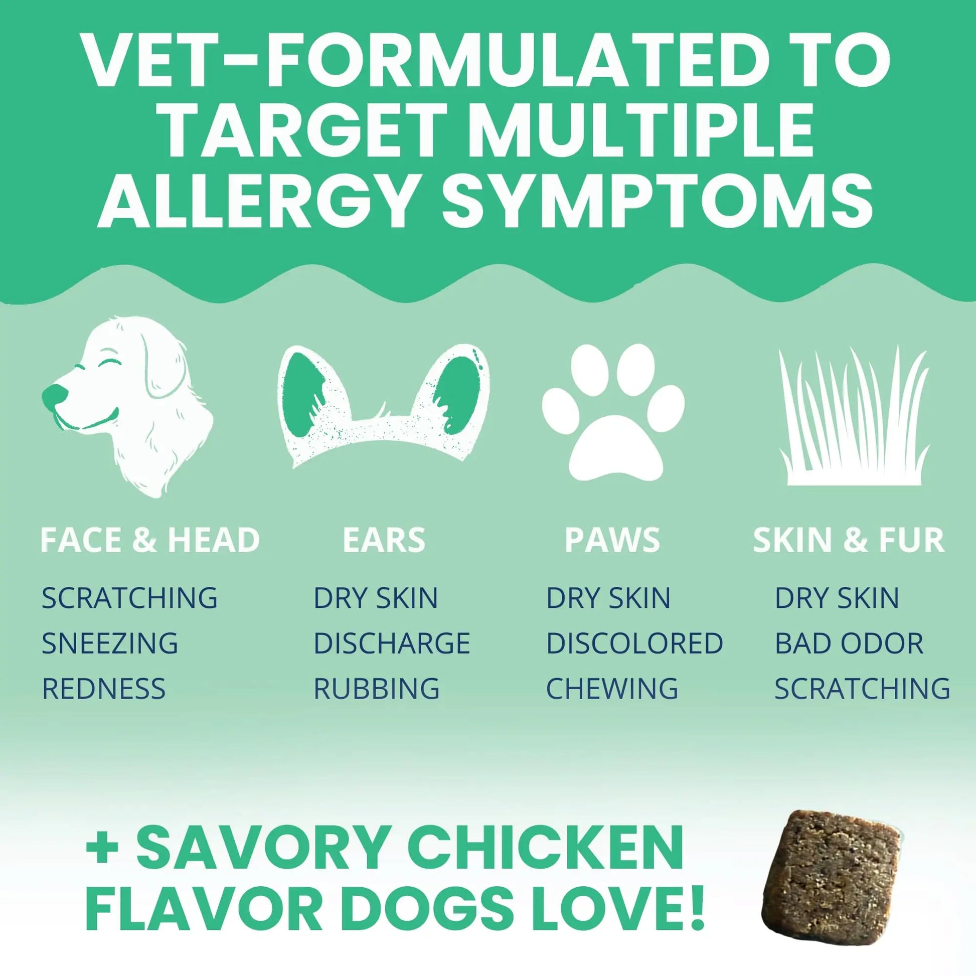 Under the Weather Allergy & Itch Pet Allergy Chews for Dogs | Vet Formulated Skin Support for Canines | Soothing Dog Allergies and Itching Relief Supplement | 60 Count Under the Weather Au supplements