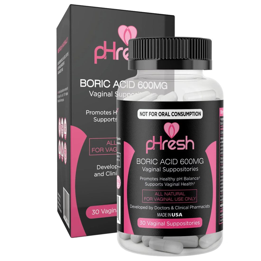 ACE NUTRITION pHresh Boric Acid Suppositories for Women, Suppositories for Odor Use ACE NUTRITION Au supplements