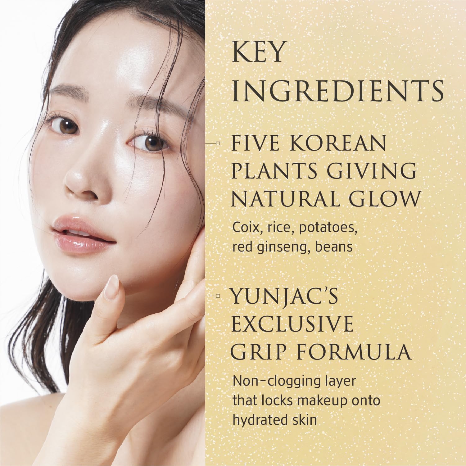 YUNJAC Base Prep Korean Primer (1.35 fl oz) – Silicone-Free Grip Makeup Base, Serum Texture for Radiant Skin, Long-Lasting Glow with Rice Ferment, Ceramide, Niacinamide, Squalane YUNJAC Au supplements