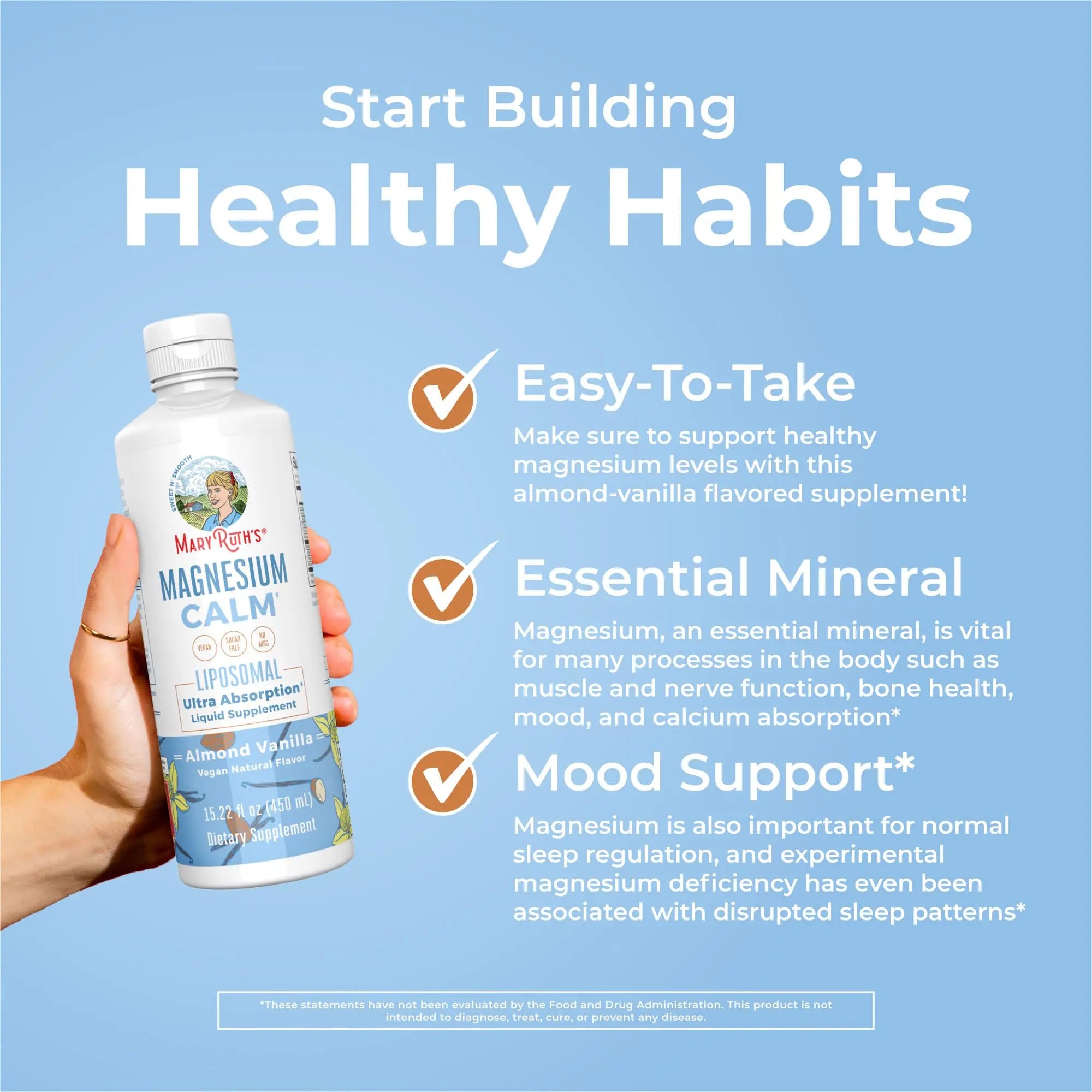 MaryRuth Organics Magnesium Liposomal| Magnesium Supplement | Magnesium Bisglycinate | Muscle & Bone Support | Mood Support Vitamin | Vegan | Non-GMO | Gluten Free | 15.22 Fl Oz | 30 Servings MARYRUTH'S Au supplements