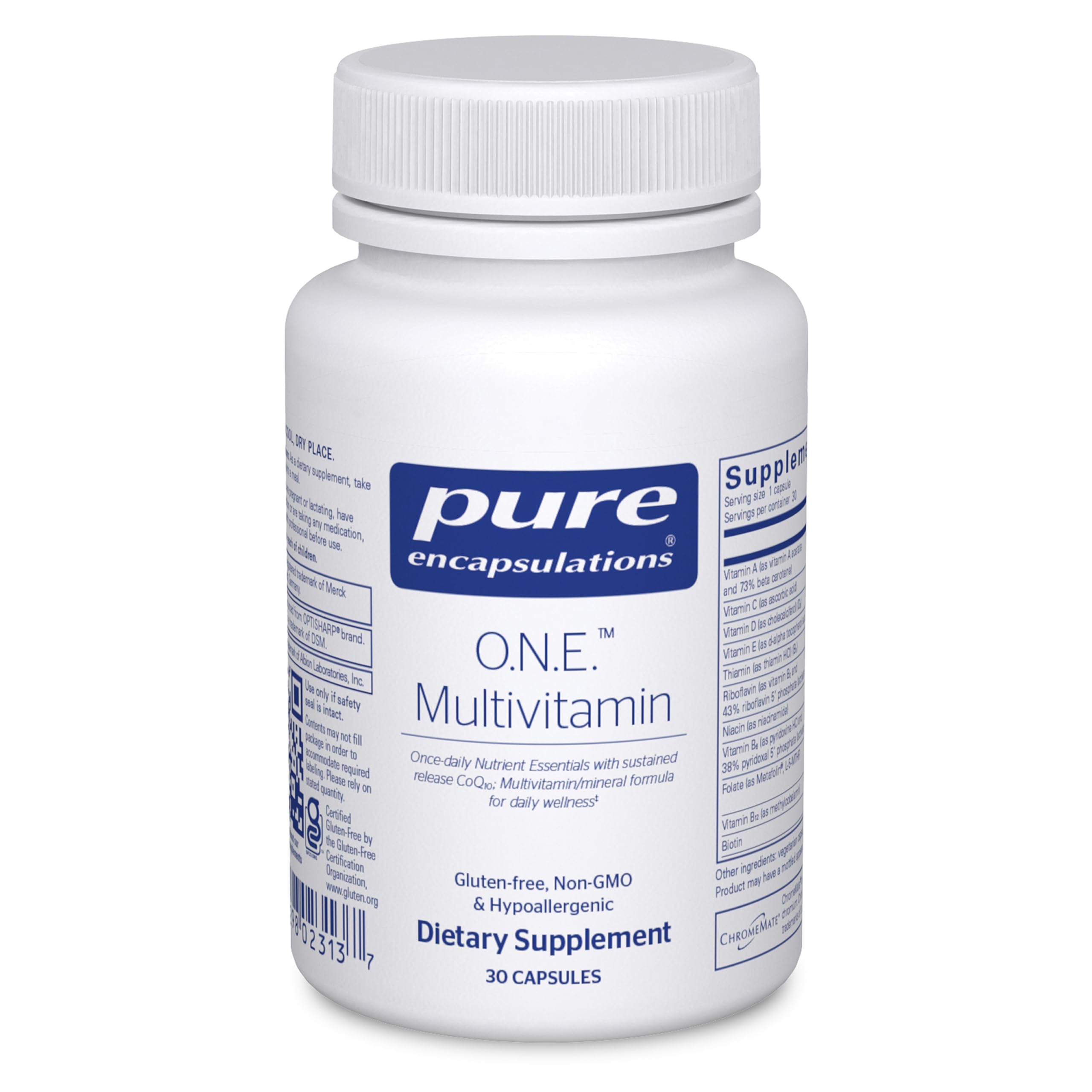 Pure Encapsulations O.N.E. Multivitamin - Once Daily Multivitamin with Antioxidant Complex Metafolin, CoQ10, and Lutein to Support Vision, Cognitive Function, and Cellular Health* - 30 Capsules Pure Encapsulations Au supplements