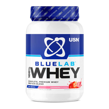 USN Blue Lab Whey Protein Powder: Strawberry - Whey Protein 908g - Post-Workout - Whey Isolate USN Au supplements