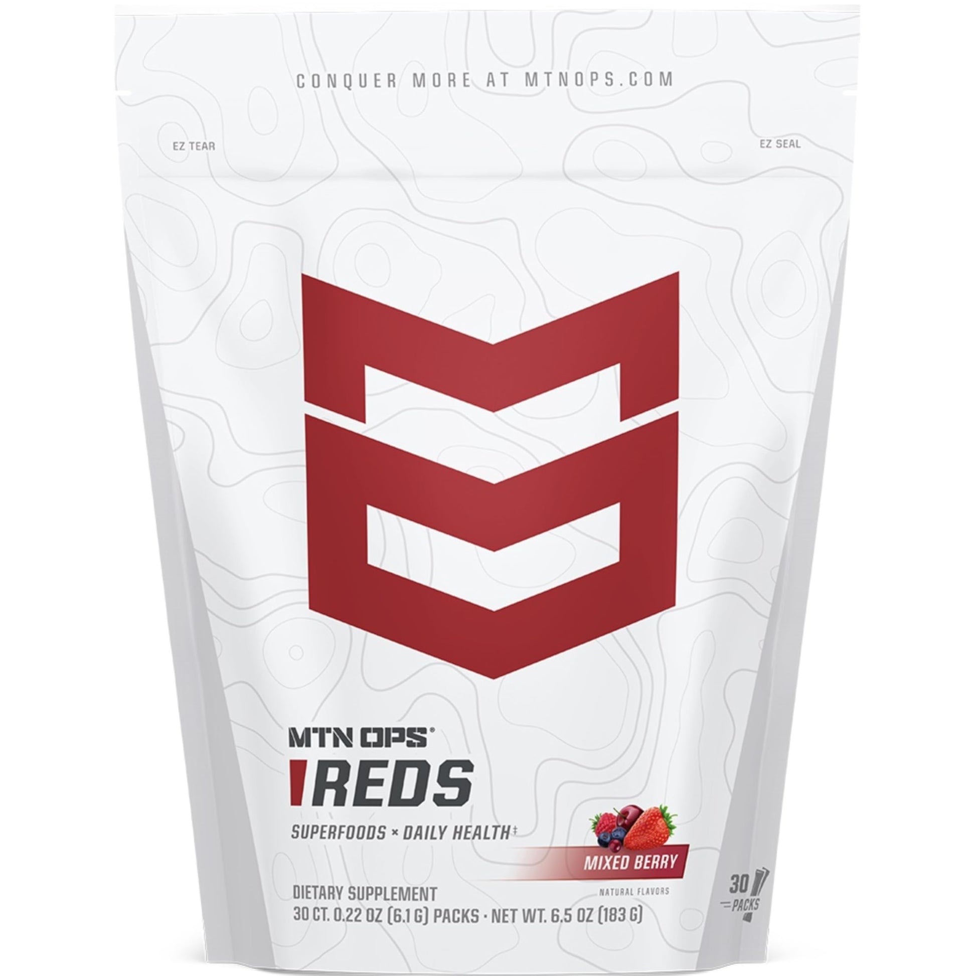 MTN OPS Reds Super Reds Antioxidant Drink Powder Daily Health Blend with Phytonutrients Free Radical Support 30 On The Go Stick Packs MTN OPS Au supplements