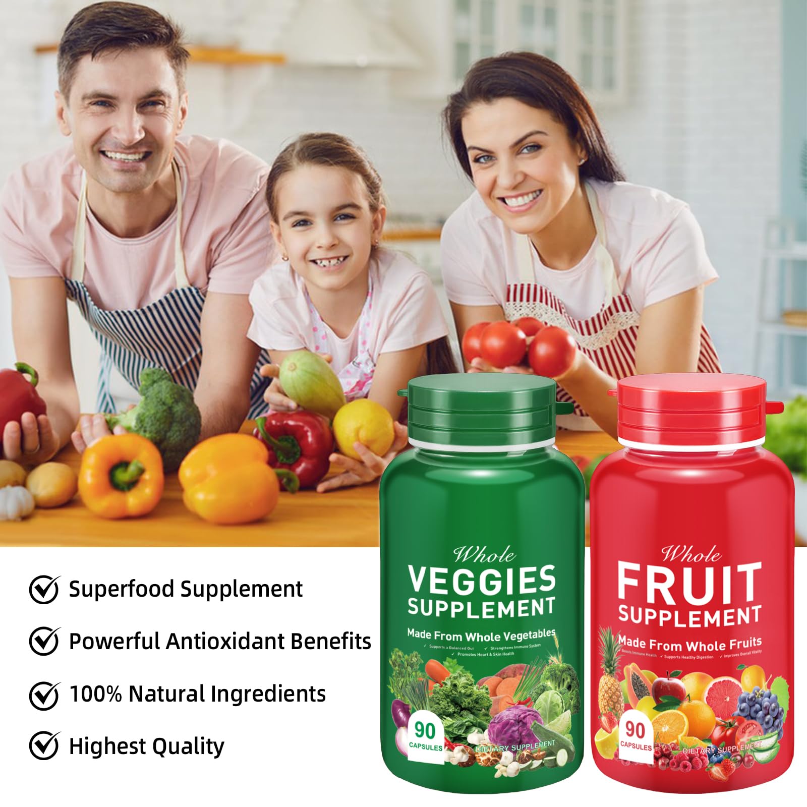 Ruduwu Fruit Capsules - 100% Whole Natural Fruits Supplements - Vitamins Supplement Dietary Nutritional Balance,Whole Food Supplement Ingredients Blended Vitamin & Mineral Ruduwu Au supplements