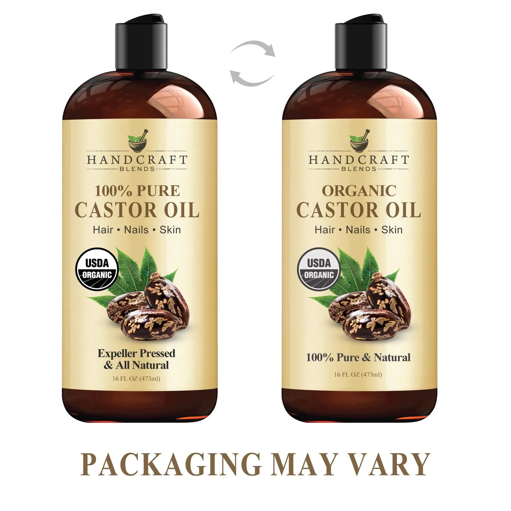Handcraft Blends Organic Castor Oil for Hair Growth, Eyelashes and Eyebrows - 100% Pure Handcraft Blends Au supplements