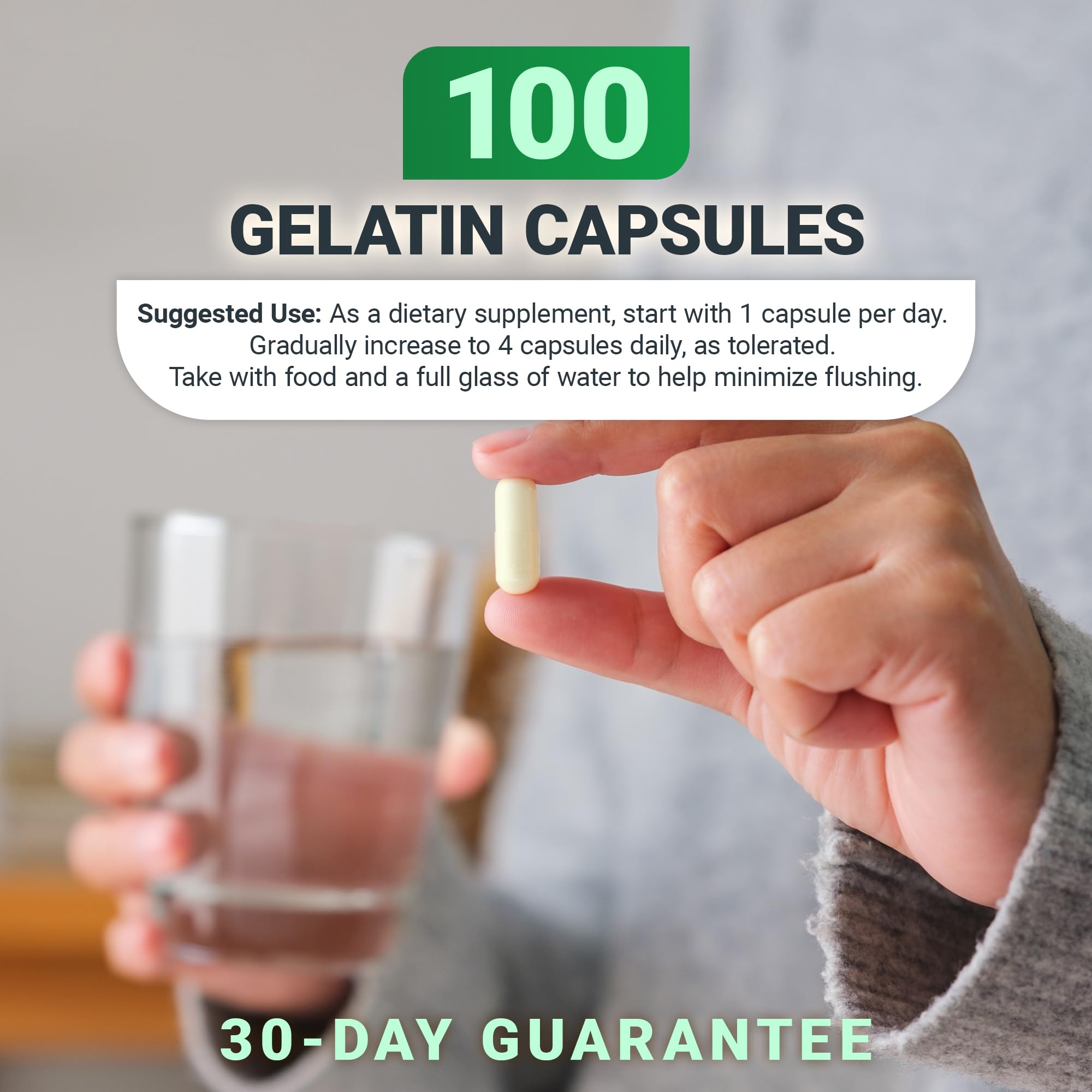 Dr. Berg Highly-Potent Niacin 500 mg – Now Only 125 mg per Capsule for Niacin Flush Tolerance Building – Gradually Increase to 500mg a Day – Vitamin B3 for Heart, Brain & Energy Support – 100 Capsules Dr. Berg Nutritionals Au supplements