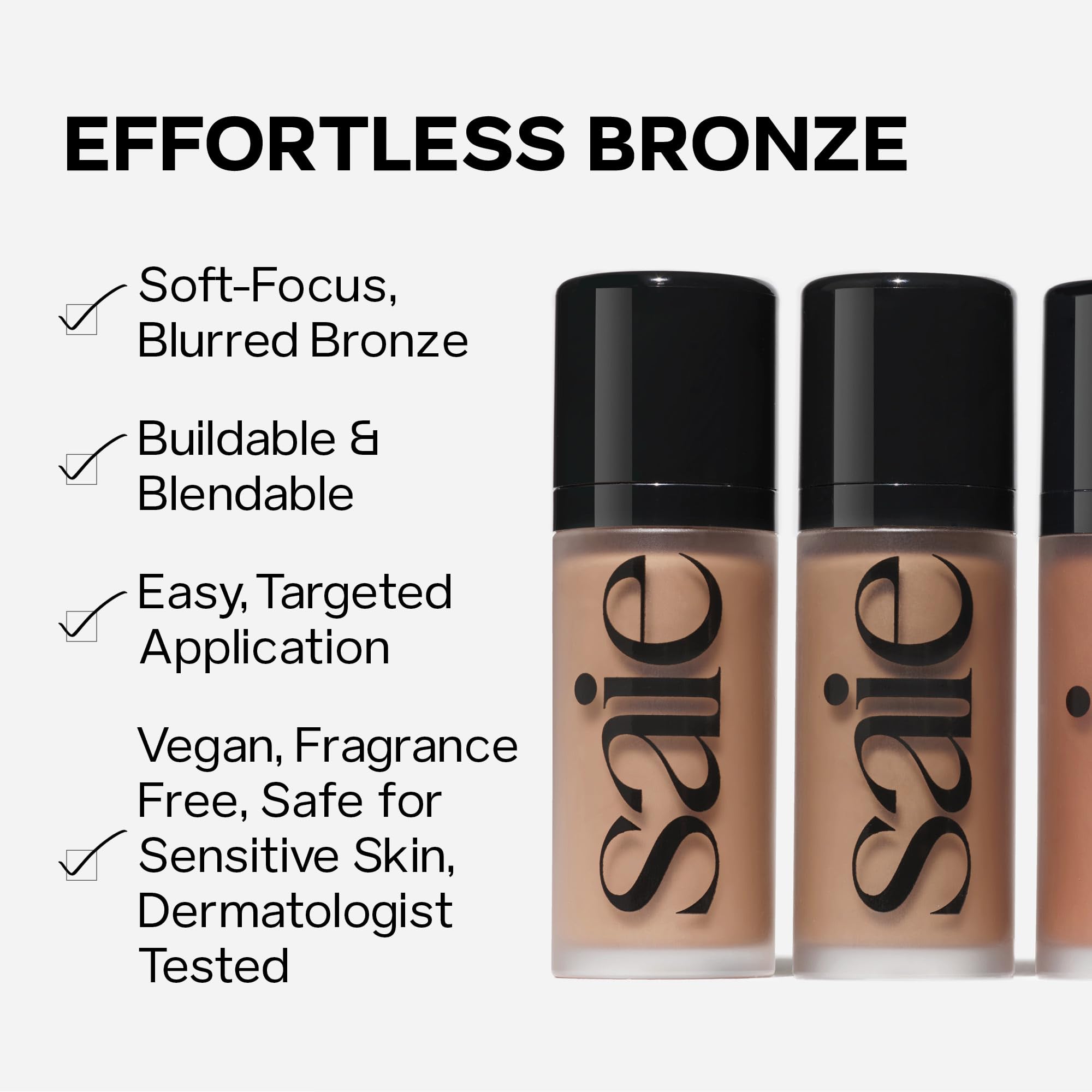 Saie Dew Bronze - Hydrating Liquid Bronzer Stick For a Sun Kissed Glow - Liquid Contour Stick Infused with Nourishing Skin Care Ingredients - Sculpted Face Makeup Essential - Sand (0.4 oz) Saie Au supplements