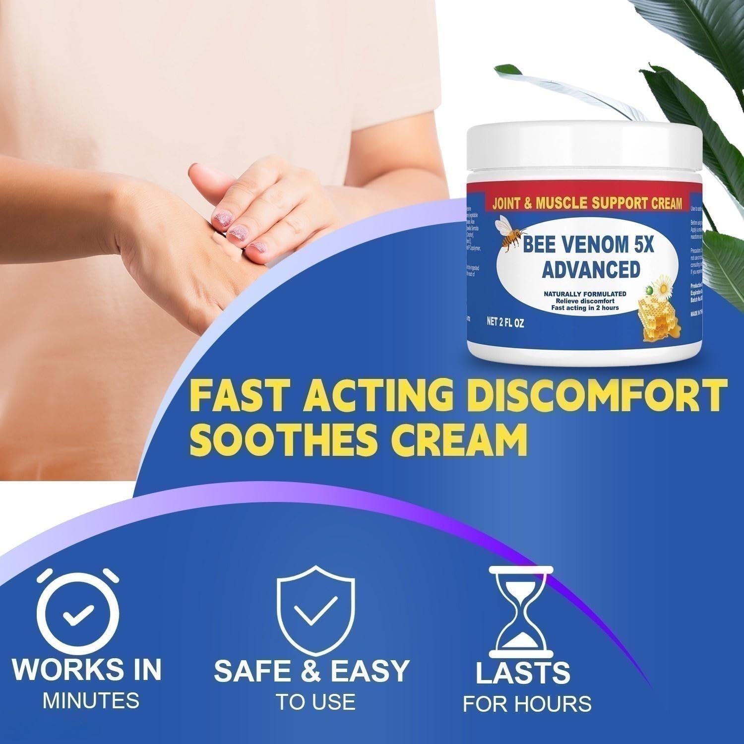JOYFULART Zealand Bee Venom Serum Gel, Professional for Joint, Muscle, Bone Cream, 24h Fast Release, Soothing Powerful for Back, Neck, Hand, Foot, Knee, Muscle, Shoulder, Hip, Nerve JOYFULART Au supplements