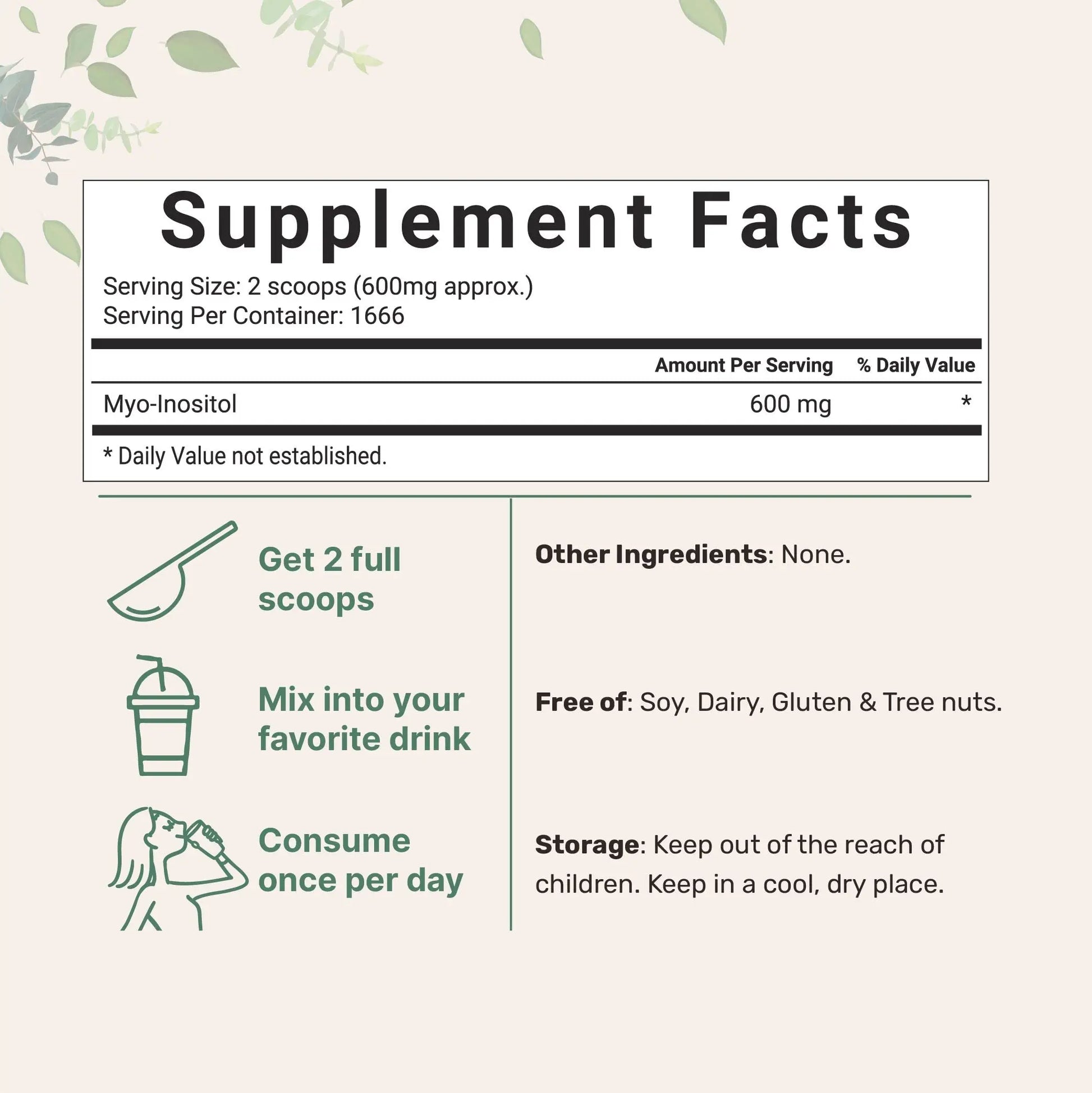 Pure Inositol Powder, Myo-Inositol B8 Powder, 1KG (2.2 Pounds), Strongly Supports Liver Micro Ingredients Au supplements