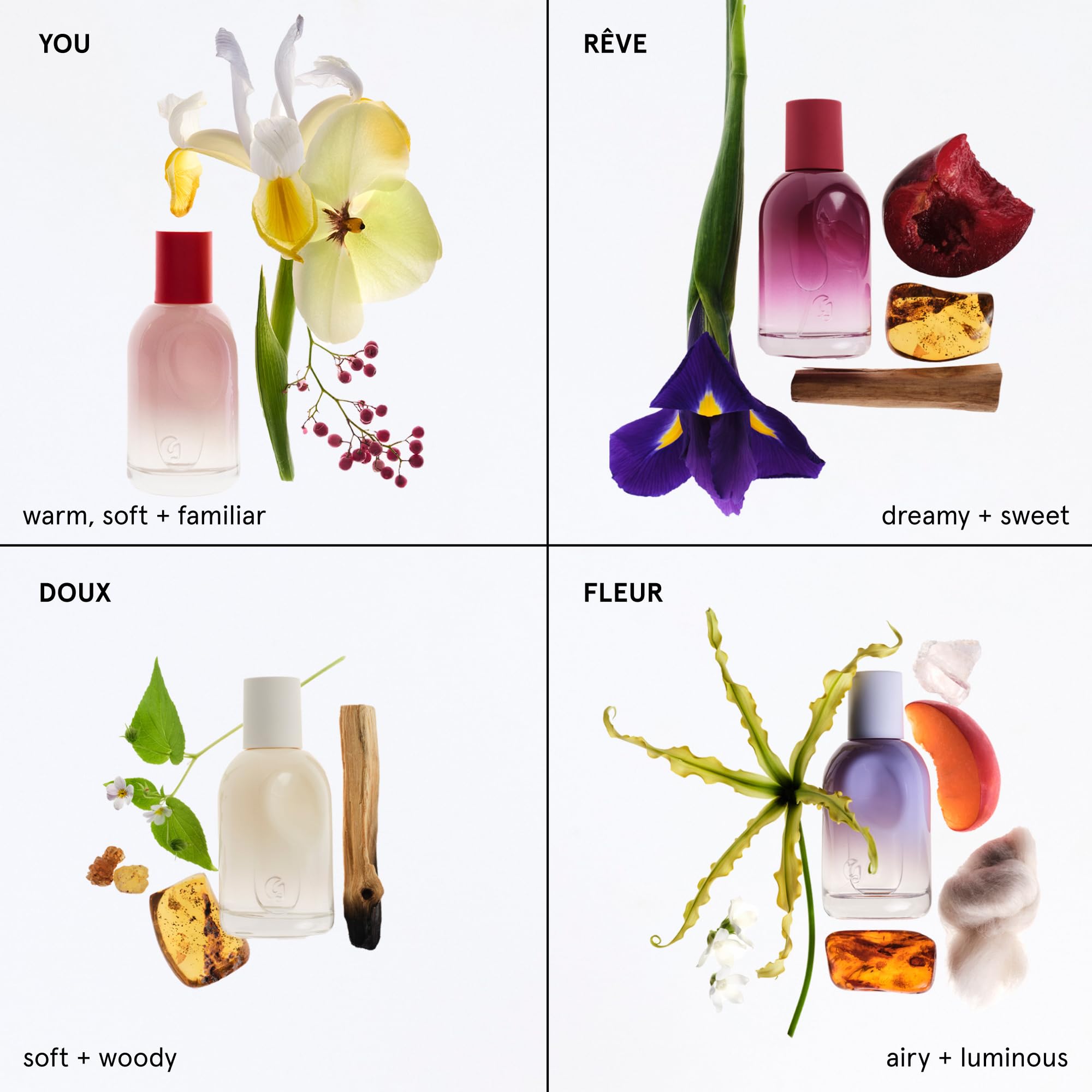Glossier You Doux Eau de Parfum - Unisex Fragrance for Men & Women, Skin-Scent Enhancer Smells Different on Everyone - Earthy Woody Perfume with Sweet Violet, Palo Santo & Ambrox Base Notes, 100ml Glossier Au supplements