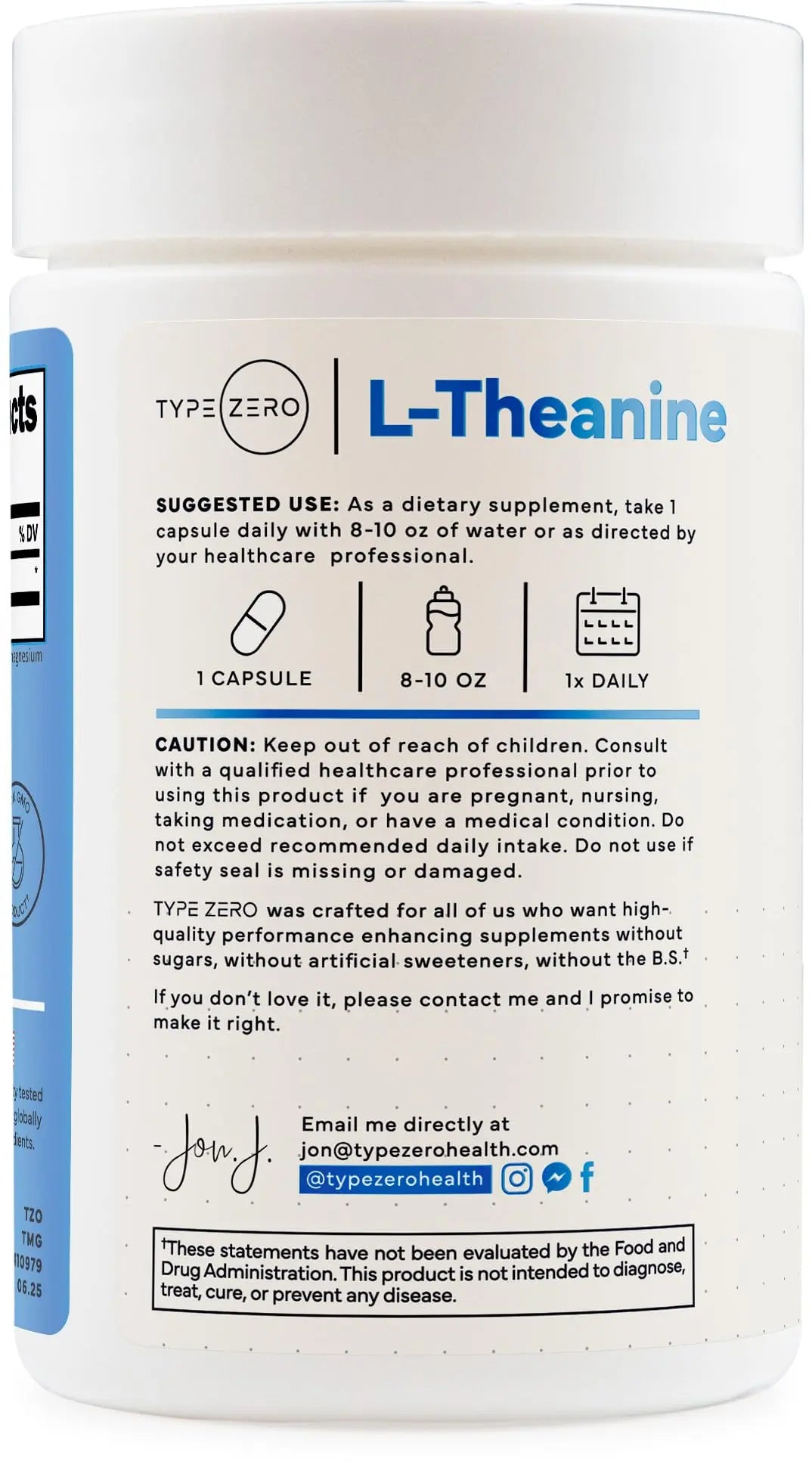 Type Zero L-Theanine (200mg) 200 Capsules - Clean L-Theanine Supplement, Keto, GMO-Free Type Zero Au supplements