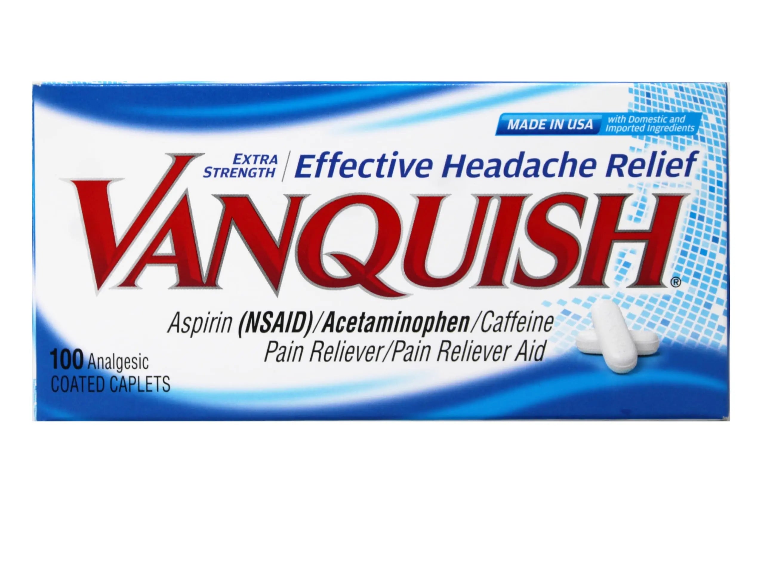 Vanquish Extra Strength Pain Reliever Caplets-100 ct. (Pack of 3) Vanquish Au supplements