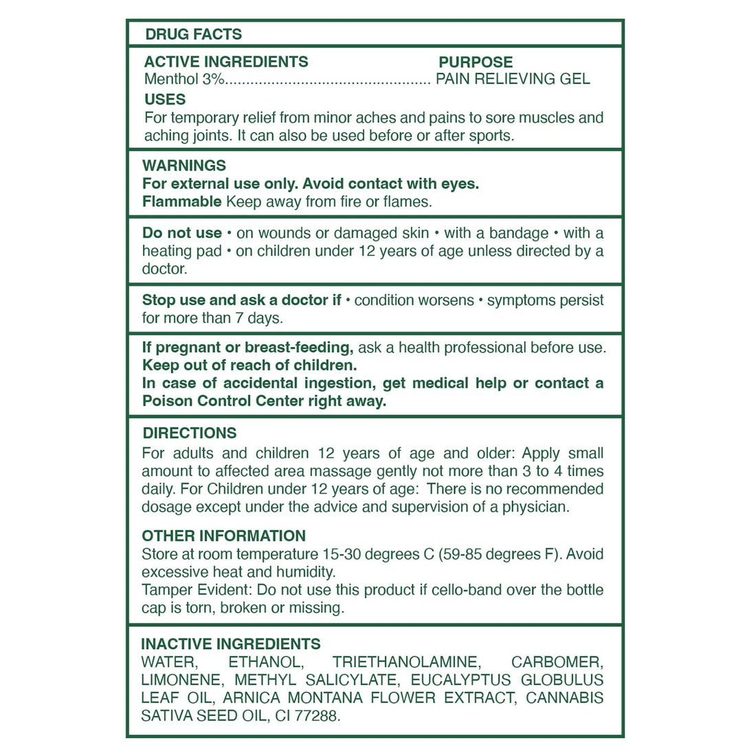 Ross D’Elen Green Menthol Gel Small - 3 Pack (3) ROSS D'ELEN Au supplements