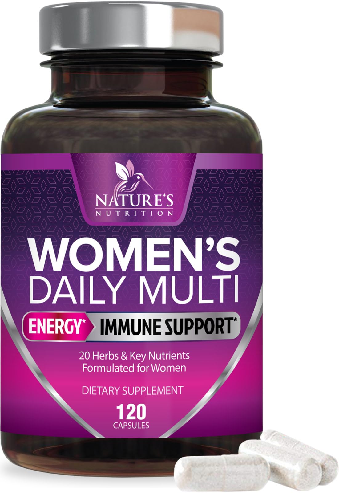 Multivitamin for Women - with Vitamins A, C, D, E, B6, B12, Zinc, Calcium & Magnesium, Womens Daily Multi Vitamin Multimineral Supplement for Bone Health, Energy & Immune Support - 120 Capsules Nature's Nutrition Au supplements