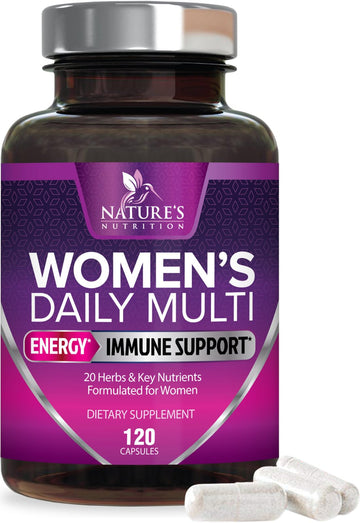 Multivitamin for Women - with Vitamins A, C, D, E, B6, B12, Zinc, Calcium & Magnesium, Womens Daily Multi Vitamin Multimineral Supplement for Bone Health, Energy & Immune Support - 120 Capsules Nature's Nutrition Au supplements
