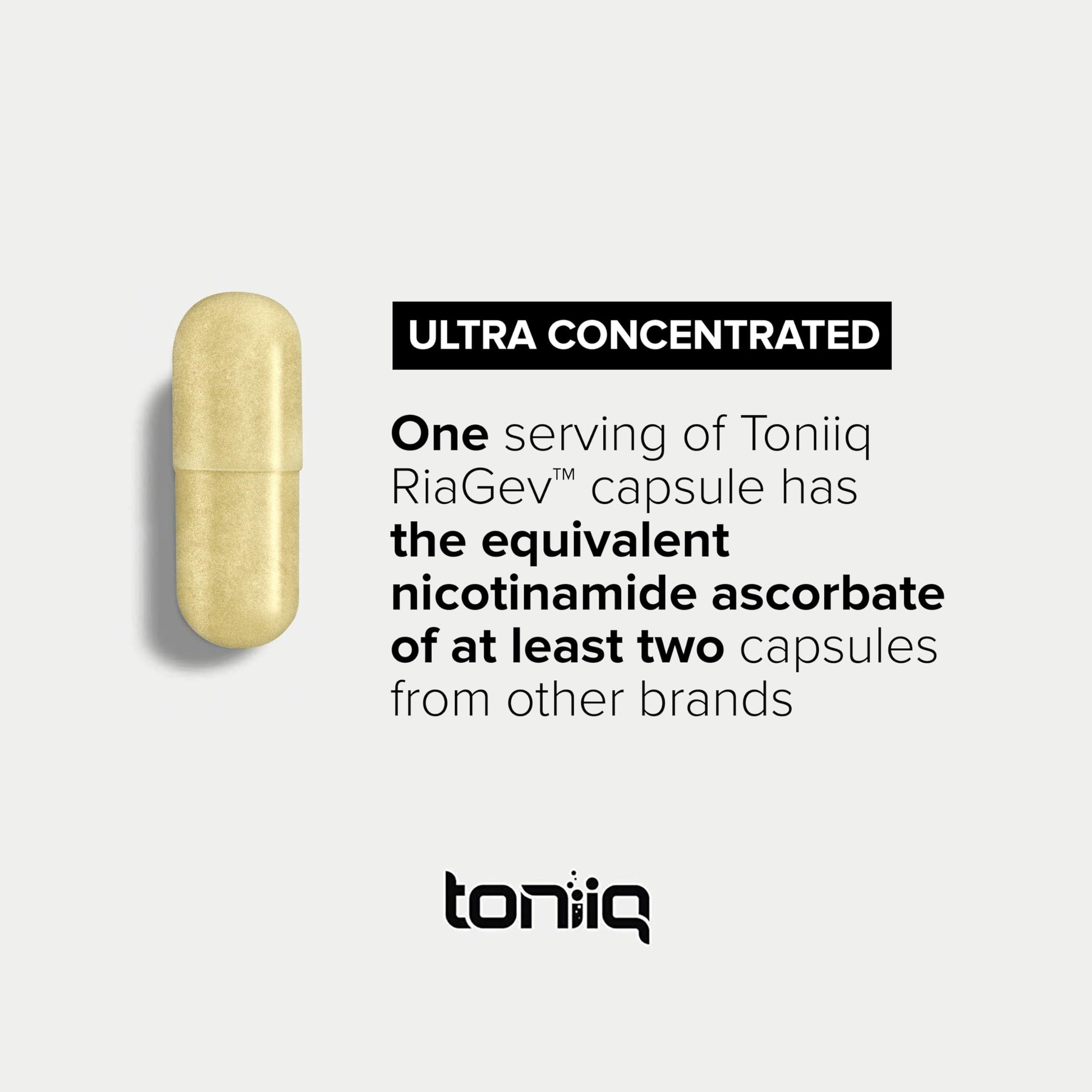 Toniiq Ultra High Potency 1400mg NAD Supplement - NAD+ Nicotinamide B3 Blend with D-Ribose, Niacin -with RiaGev - 3rd Party Tested Toniiq Au supplements