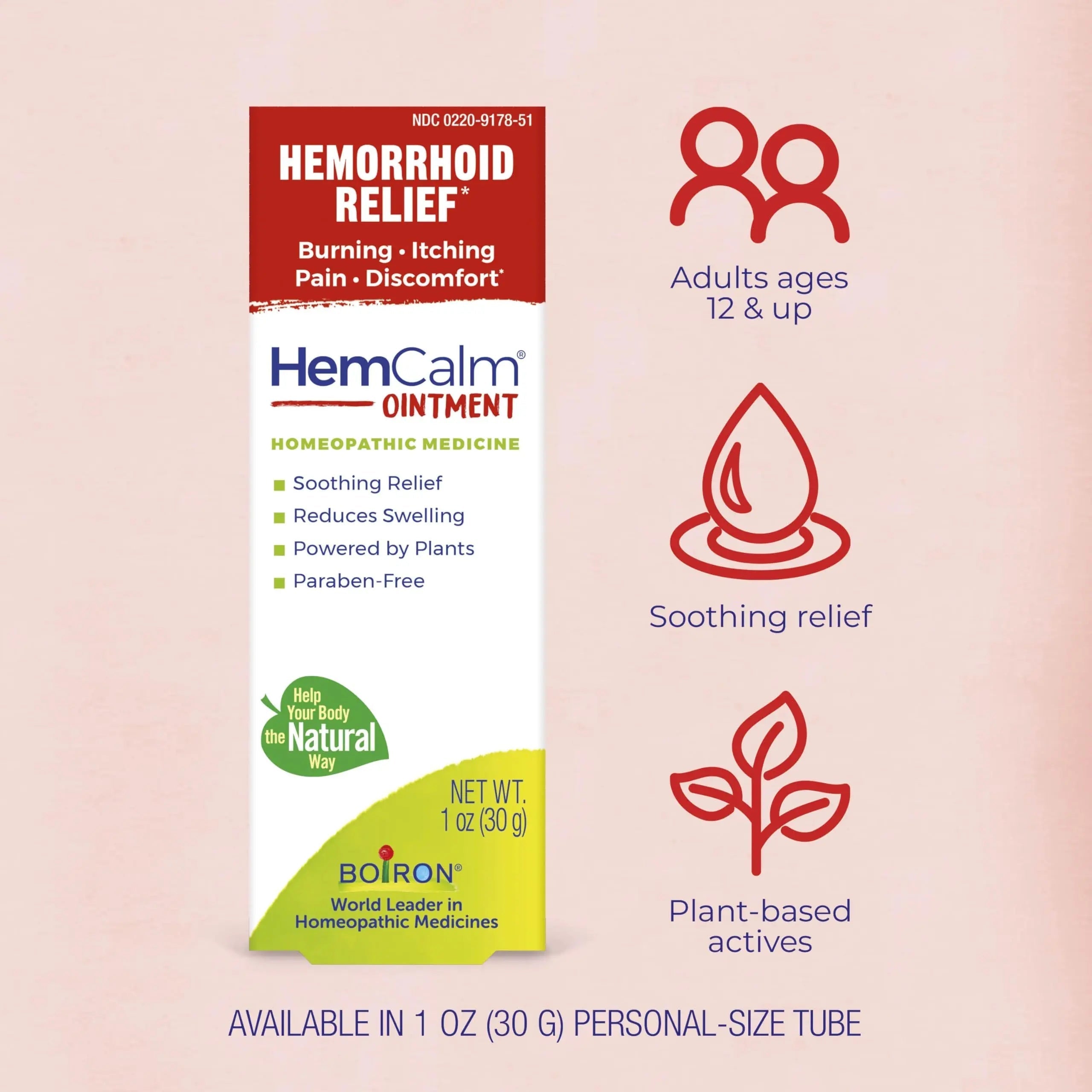 Boiron HemCalm Ointment for Hemorrhoid Relief of Pain, Itching, Swelling or Discomfort - 1 oz Boiron Au supplements