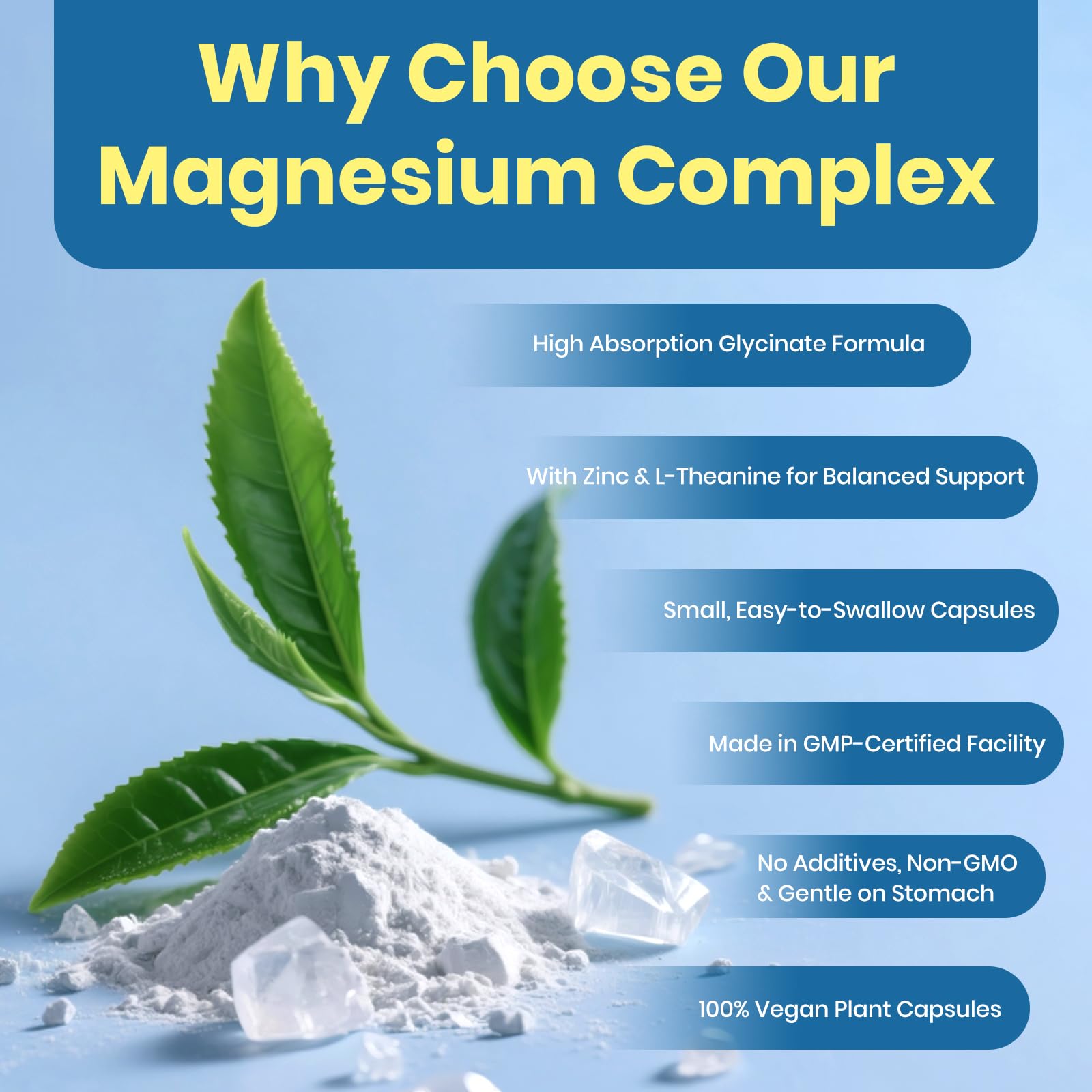 AROFUM Magnesium Glycine 200 mg, with L-theanine and Zinc Glycine – Magnesium Supplement to Help Soothe Emotions, Balance Stress, and Promote restful Sleep – Non-GMO Vegan Capsules, 120 Capsules Arofum Au supplements