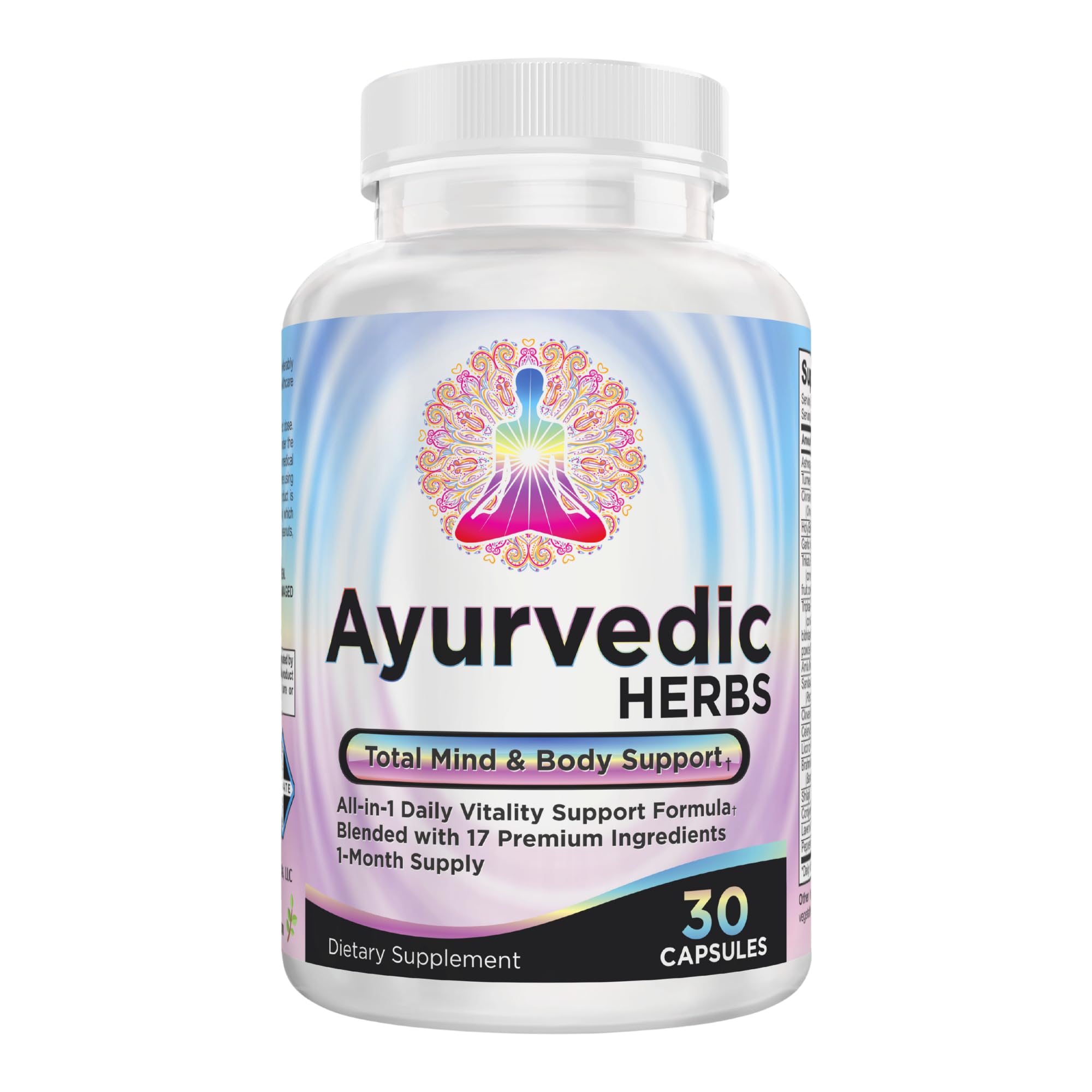 Ayurvedic Herbs 17-in-1 Supplement | Mind & Body Balance | Ayurveda Health Support Blend | Ayurvedic Supplements | 1-Month Supply | 30 Capsules Elevate Recovery Supplements Au supplements