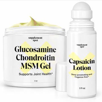 Supplement Spot Capsaicin Roll-On Cream 0.075% - Glucosamine Chondroitin MSM Gel with Bromelain – Joint & Muscle Care Bundle Supplement Spot Au supplements