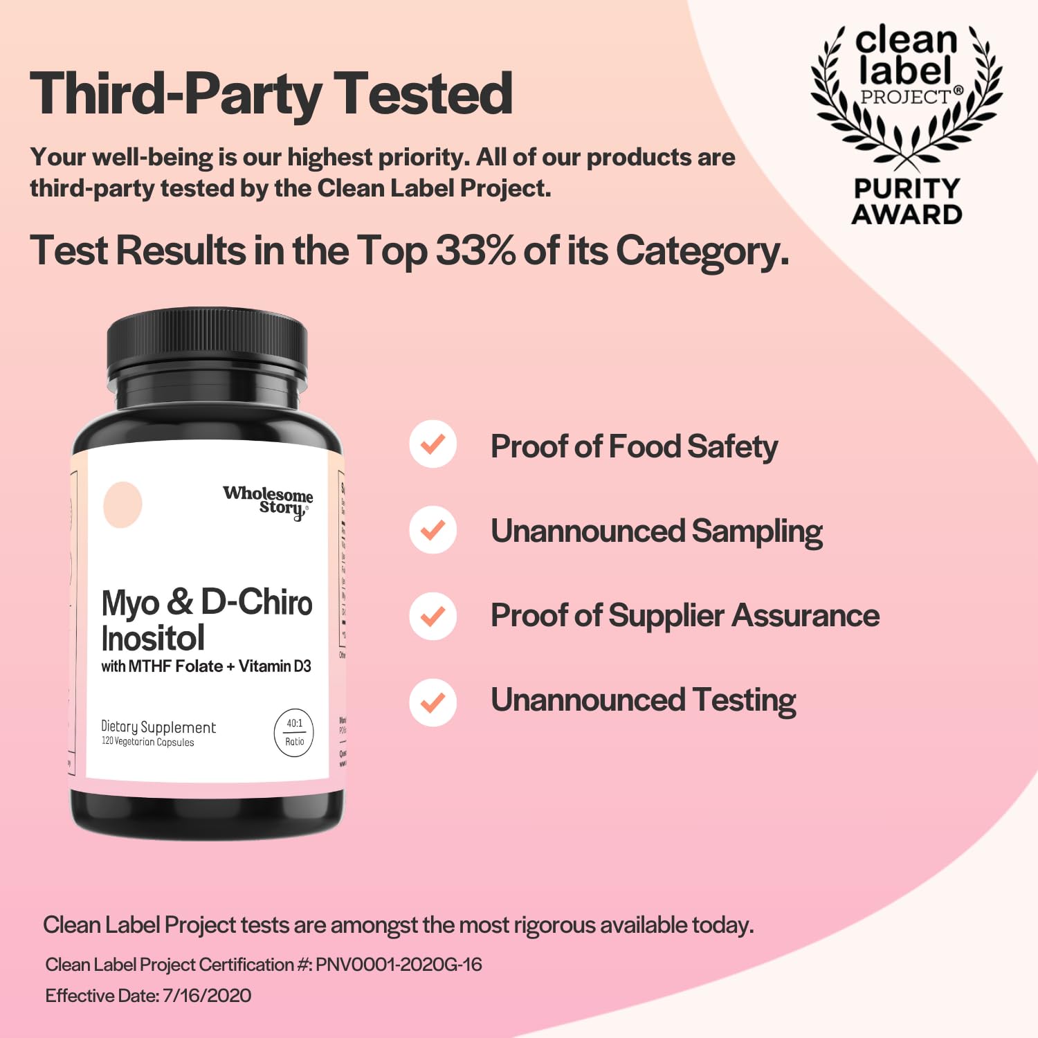 Myo-Inositol & D-Chiro Inositol Capsules with MTHF, Folate, Vitamin D| Support Wholesome Story Au supplements