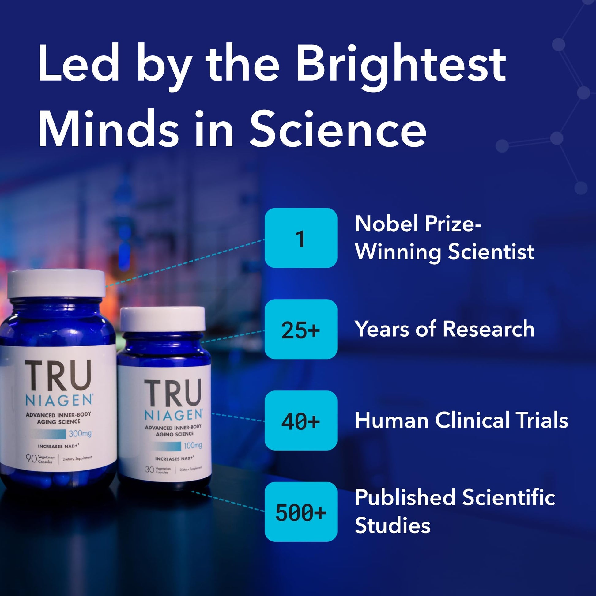 TRU NIAGEN Patented NAD Supplement for Brain Function, Anti Aging & Cell Regeneration, Niagen, 60 300mg Servings | Supports Cellular Energy, Muscle | Nicotinamide Riboside (NR) Take 2 Daily | 1 Bottle TRU NIAGEN Au supplements