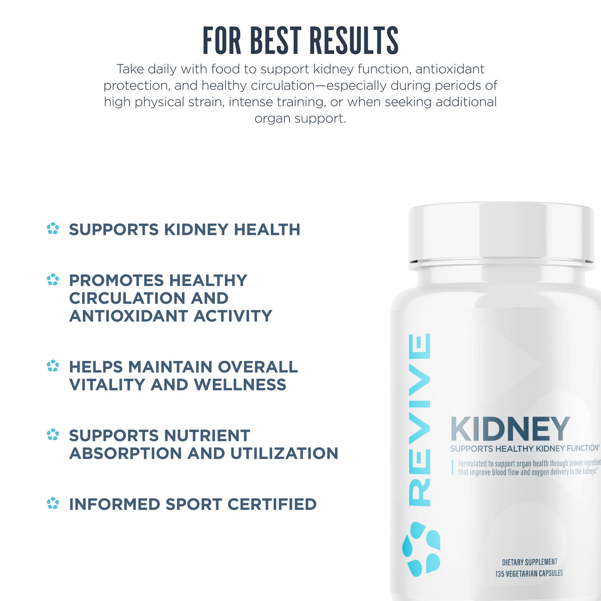 Revive MD Kidney Support Supplement for Men & Women – Kidney Cleanse & Detox Capsules for Overall Health & Function – Vegan-Friendly, Gluten-Free & Soy-Free (135 Vegetarian Capsules, 45 Servings) Revive Au supplements