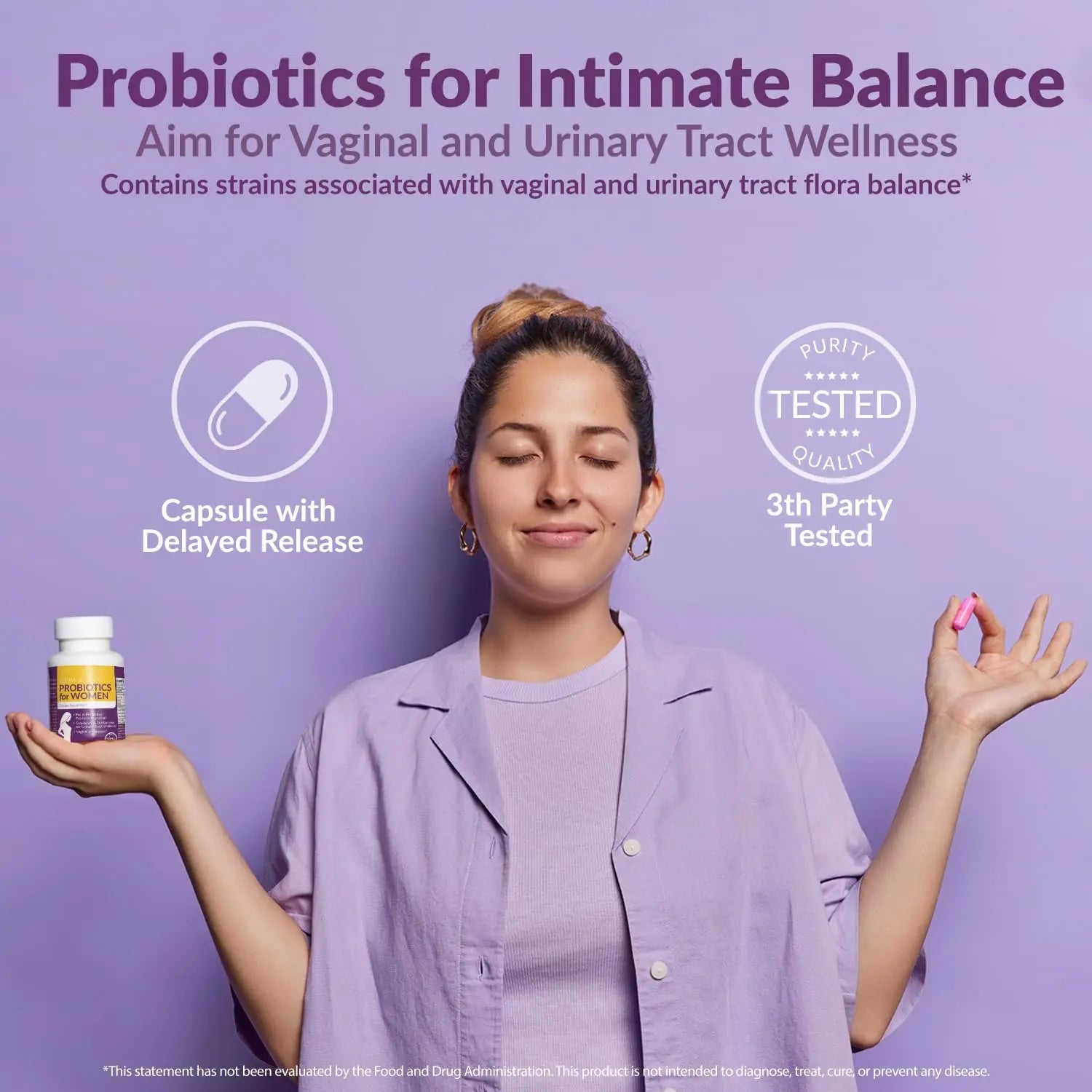 Complete Vaginal Probiotics for Women - w/Added Cranberry, D-mannose to Promote Intimate Rose Au supplements