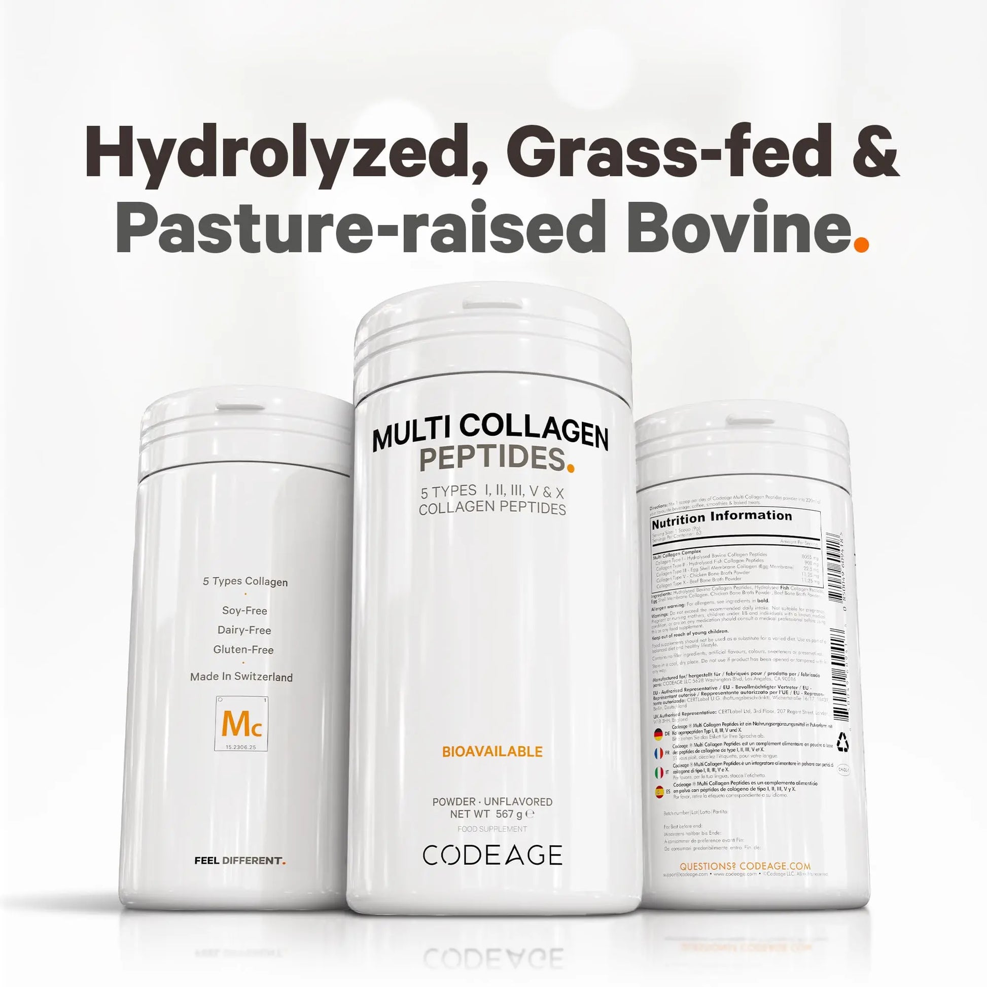 Codeage Multi Collagen Protein Powder Peptides, 2-Month Supply, Hydrolyzed, Type I, II, III, V, X Grass Fed Codeage Au supplements