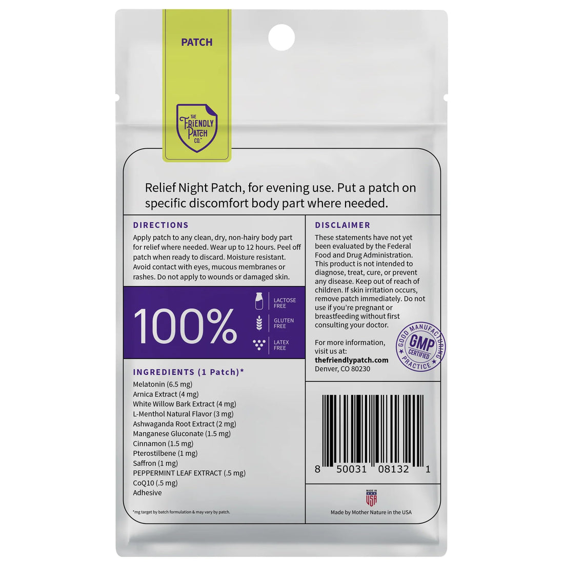 Relief Day & Night Patch Bundle - Arnica, White Willow Bark, Melatonin, Ashwagandha, Saffron & Peppermint for Soreness, Discomfort & Sleep Support for Women and Men - 16 Plant-Powered Patches The Friendly Patch CO. Au supplements