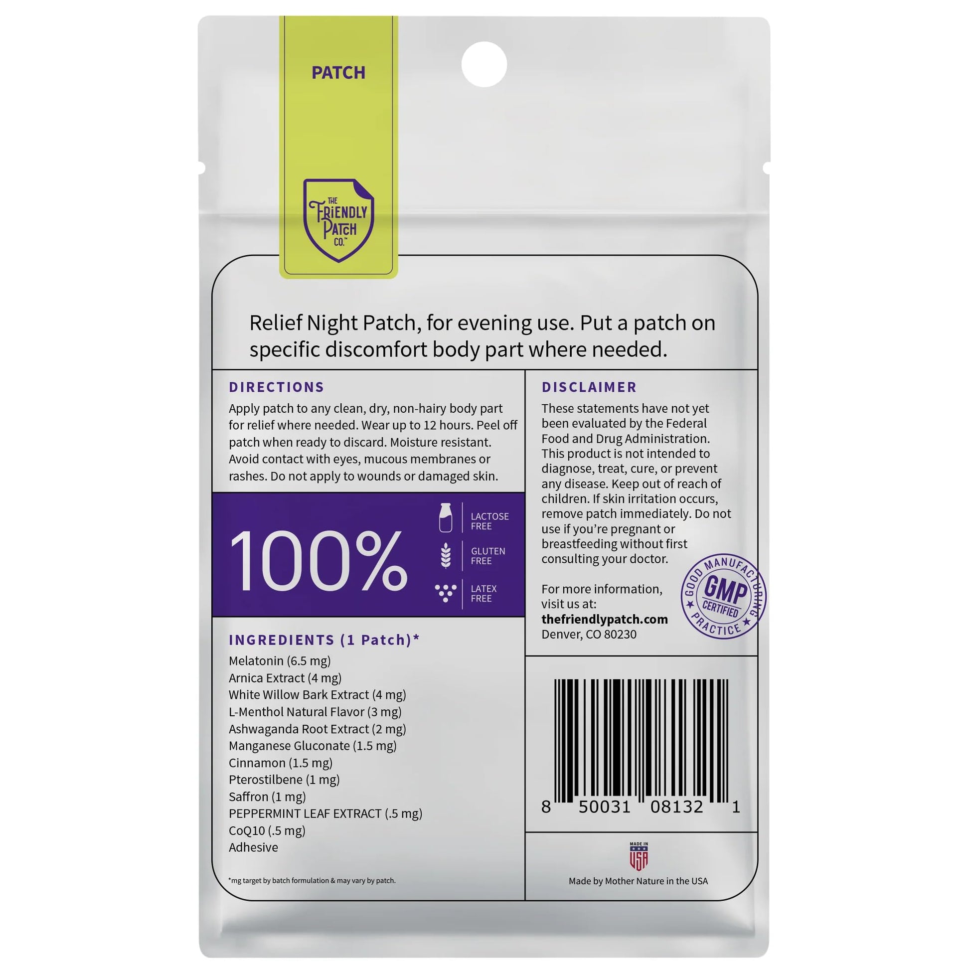 Relief Day & Night Patch Bundle - Arnica, White Willow Bark, Melatonin, Ashwagandha, Saffron & Peppermint for Soreness, Discomfort & Sleep Support for Women and Men - 16 Plant-Powered Patches The Friendly Patch CO. Au supplements