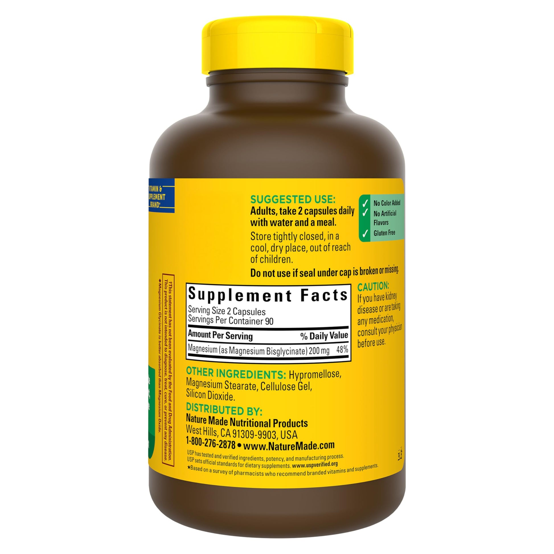 Nature Made Magnesium Glycinate 200 mg per serving, Magnesium Supplement for Muscle, Heart, Nerve and Bone Support, 180 Magnesium Bisglycinate Capsules, 90 Day Supply Nature Made Au supplements