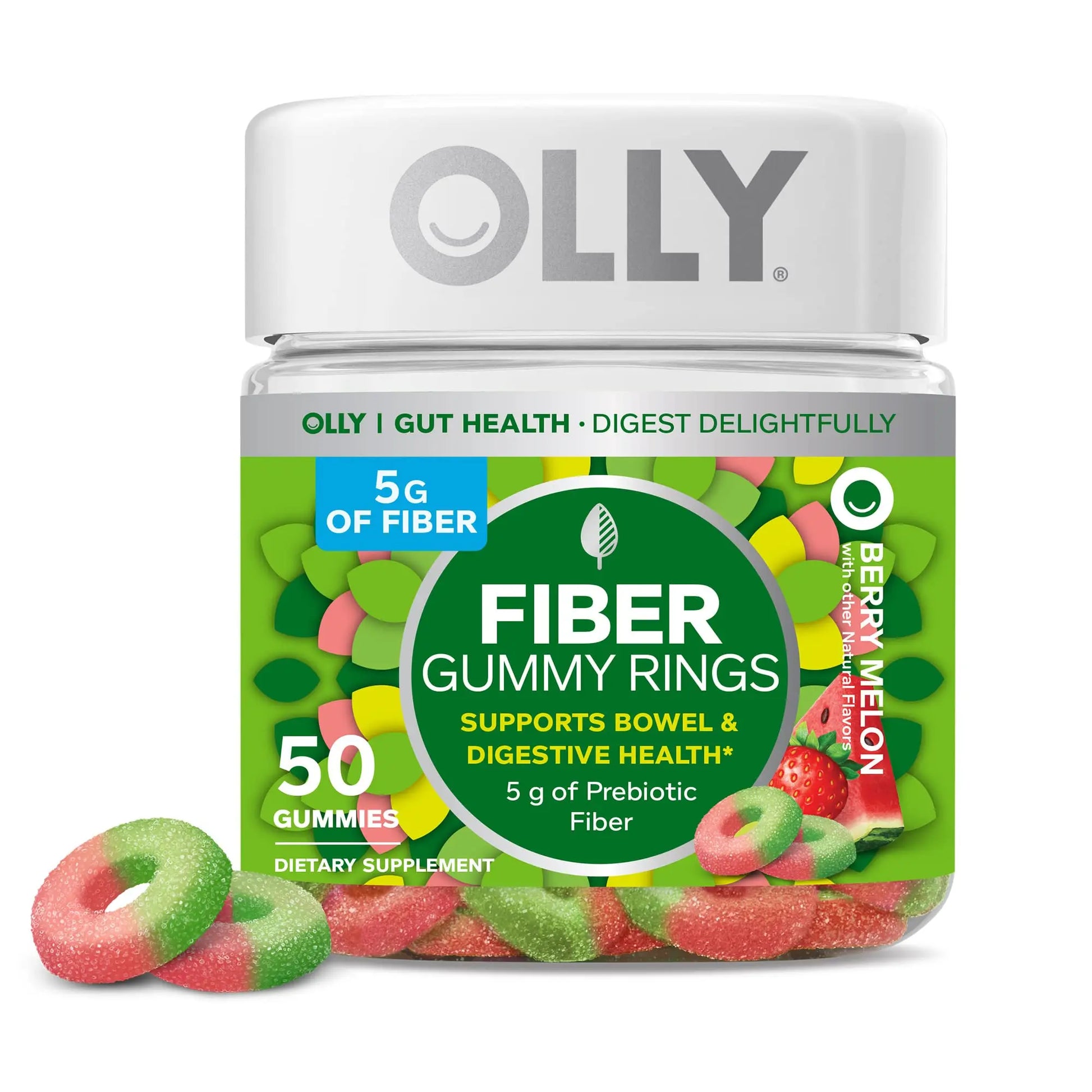 OLLY Fiber Gummy Rings, 5g Prebiotic Fiber, FOS (Fructo-oligosaccharides), Digestive OLLY Au supplements