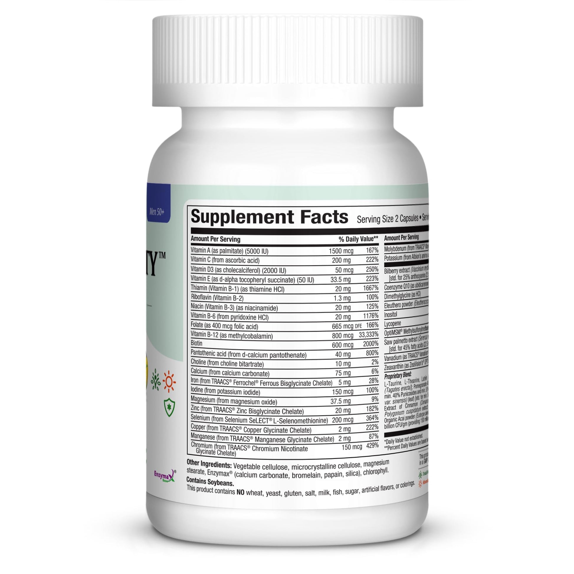 Mens Multivitamin 50 Plus – Daily Multivitamin for Men Over 50 with Vitamin B12, A, D, C, Zinc, Magnesium & More – Energy, Immune & Heart Support Mens Multi Vitamins - Non-GMO – 60 Capsules Maxi Health Au supplements