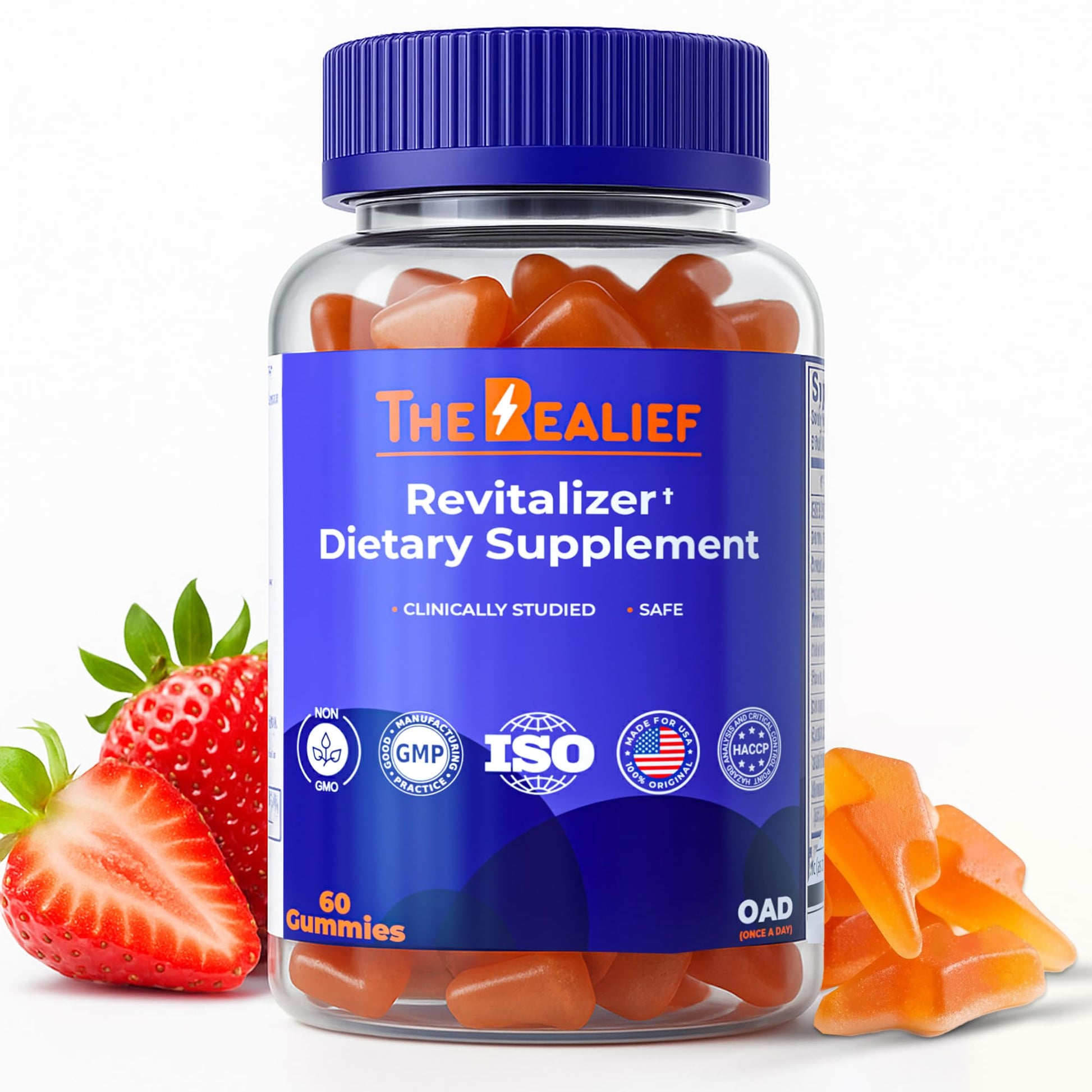 The Realief 60 Count Post Party Gummies – DHM, Milk Thistle & Electrolytes – Wellness Support – Strawberry Flavor – Wake Up Refreshed The Realief Au supplements