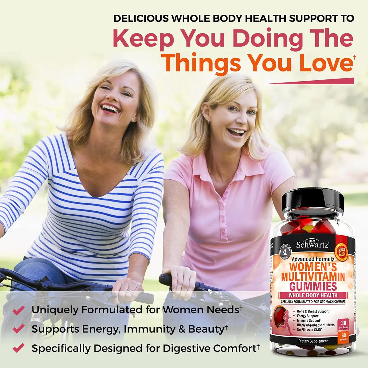 Women's Multivitamin Gummies with A C B6 B12 D & E Vitamins for Immune Support BioSchwartz Au supplements